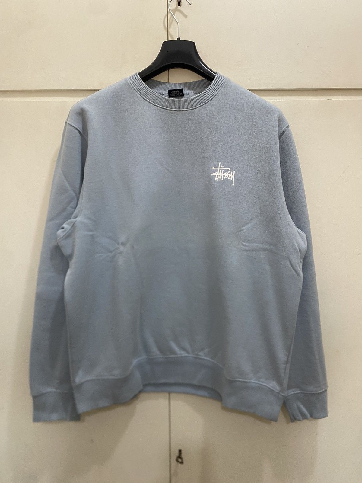 Stussy Stüssy Basic Logo sweatshirt, size XL, light blue, used Size US XL / EU 56 / 4 - 1 Thumbnail