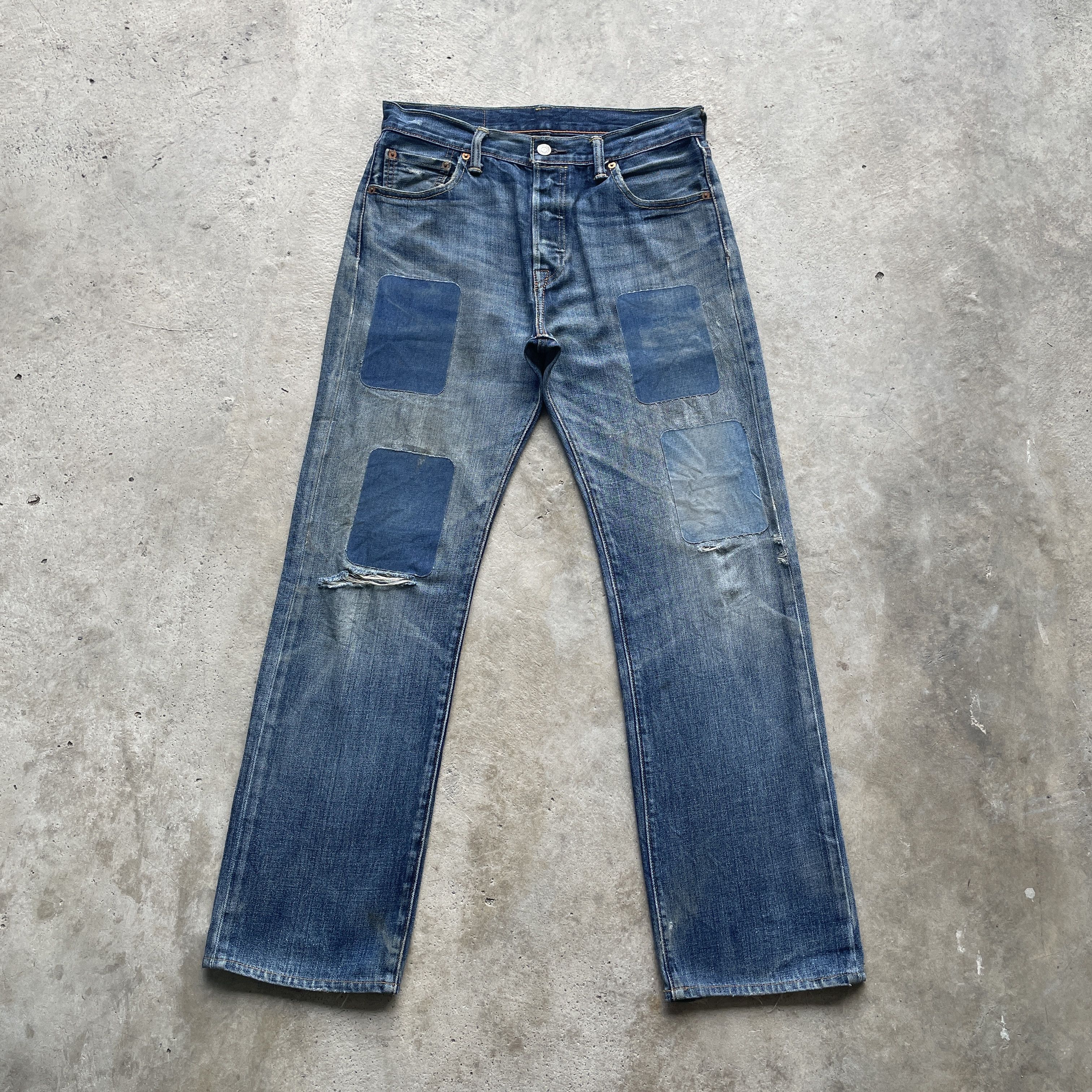 Levi's LEVI’S 501 FLY BUTTON DENIM FADED DISTRESSED JEANS PANTS W31 Size US 31 - 2 Thumbnail
