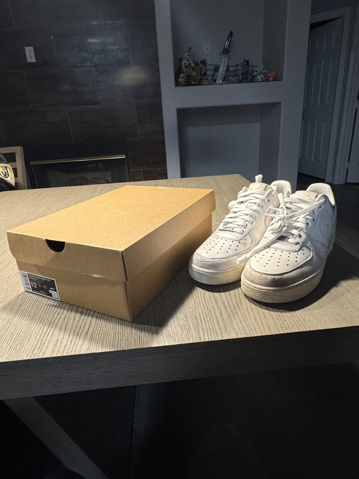 Nike Nike Air Force 1 Low .SWOOSH Dirty Triple White Size US 12 / EU 45 - 7 Thumbnail