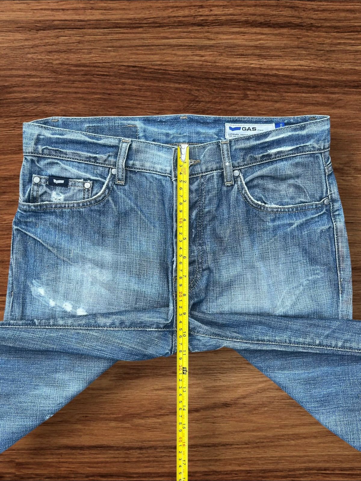 GAS × Japanese Brand Vintage Japanese Brand Blue Washed Mid Rise Wide Leg Jeans Size US 32 / EU 48 - 14 Thumbnail