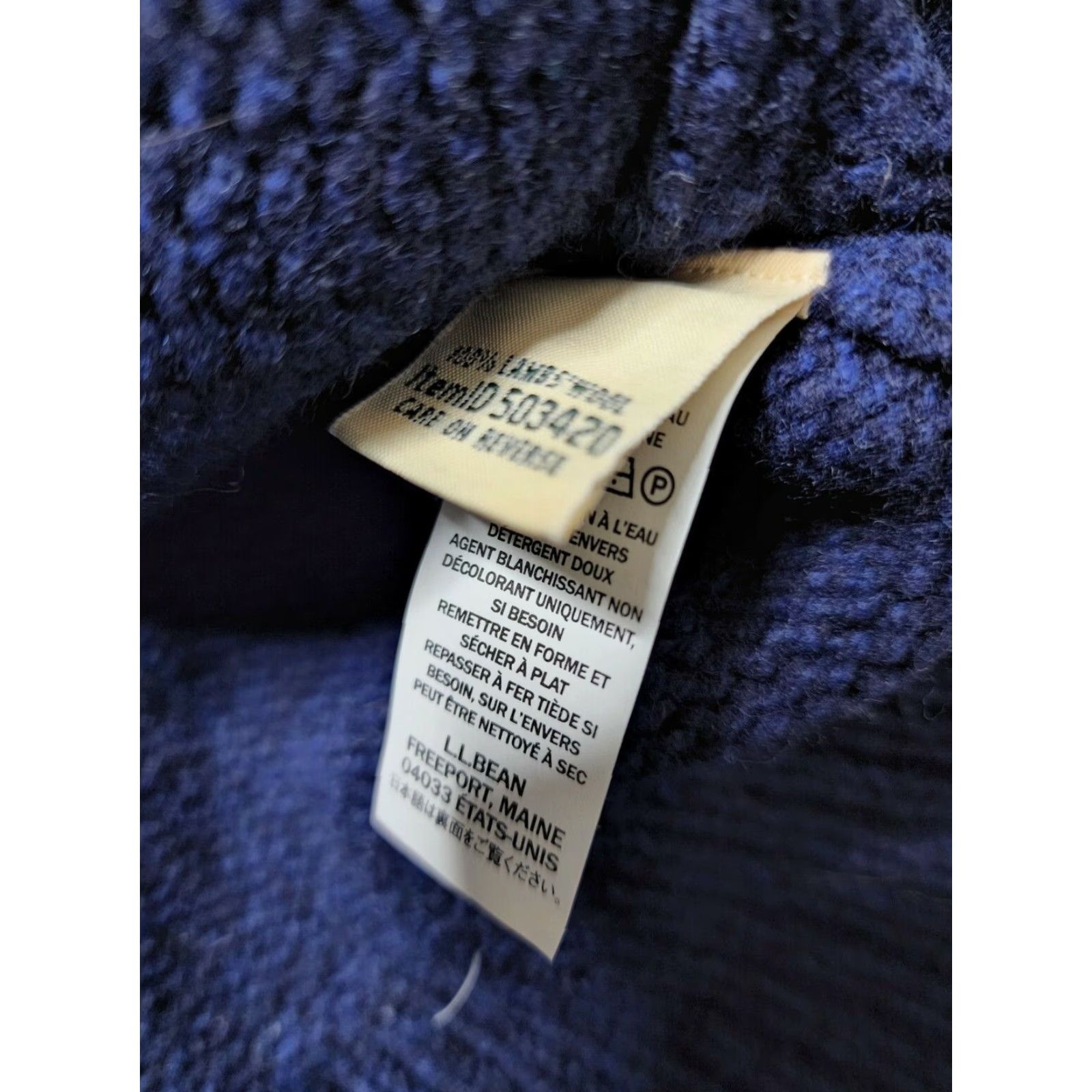 Vintage VINTAGE L.L.Bean Fair Isle Full Zip Cardigan Sweater Womens Medium Blue 100% Lambswool Size M / US 6-8 / IT 42-44 - 3 Thumbnail