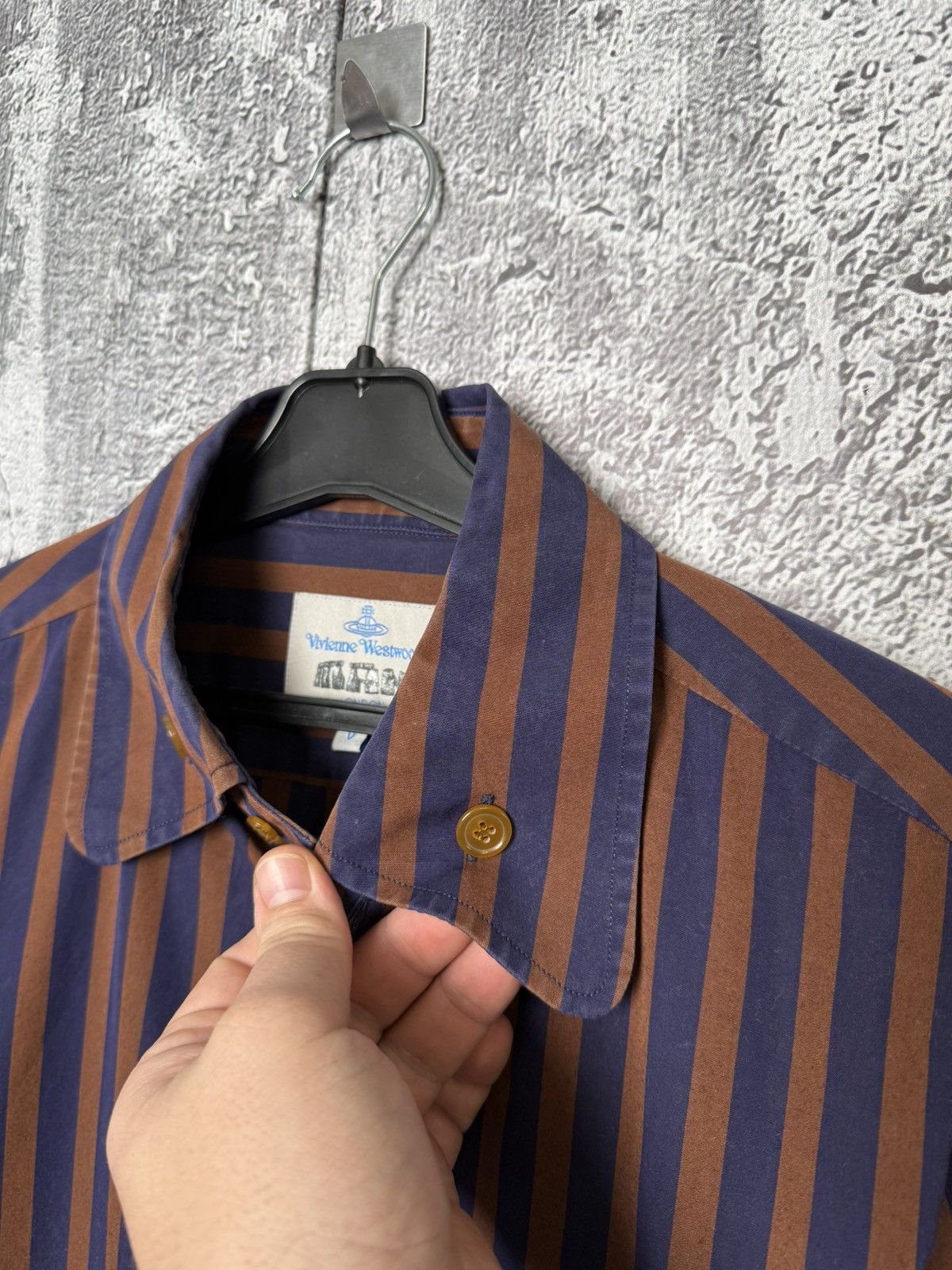 Vivienne Westwood Vivienne Westwood Striped Button Shirt Orb Logo Long Sleeve Size US XL / EU 56 / 4 - 7 Thumbnail