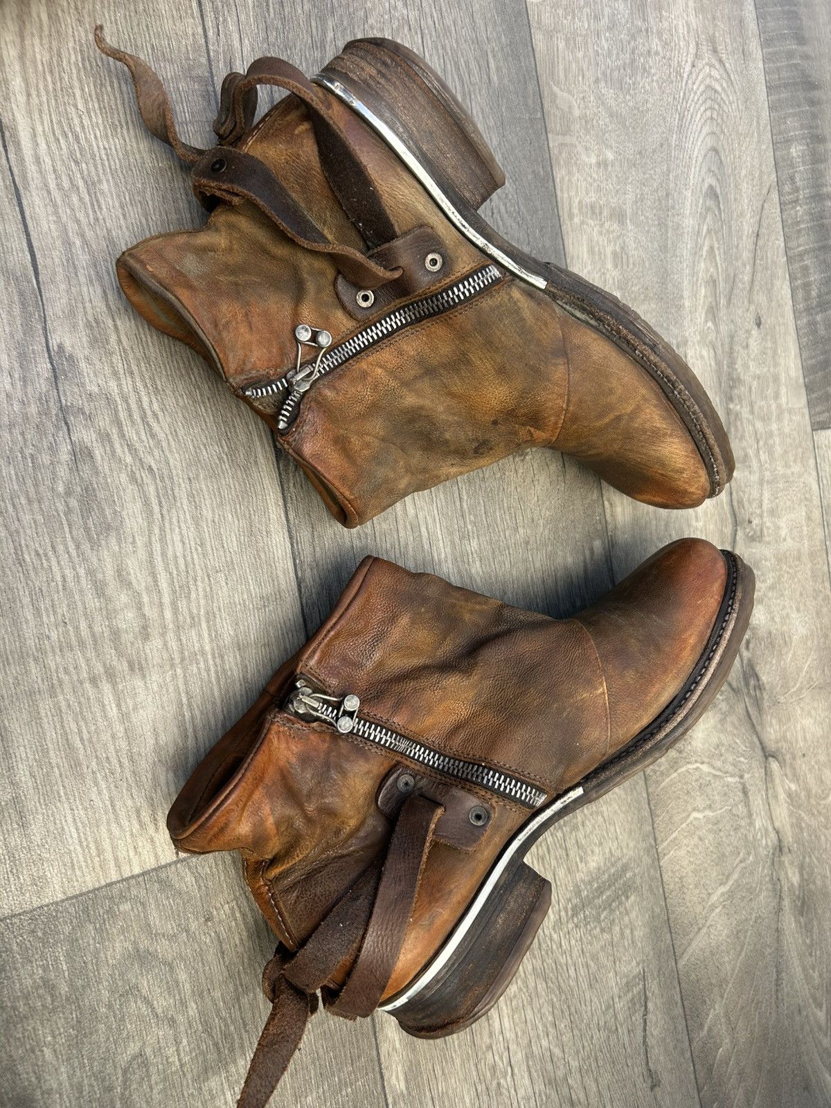 A.S.98 AS98 Brown Leather Strappy Ankle Boots Size US 9 / EU 42 - 7 Thumbnail