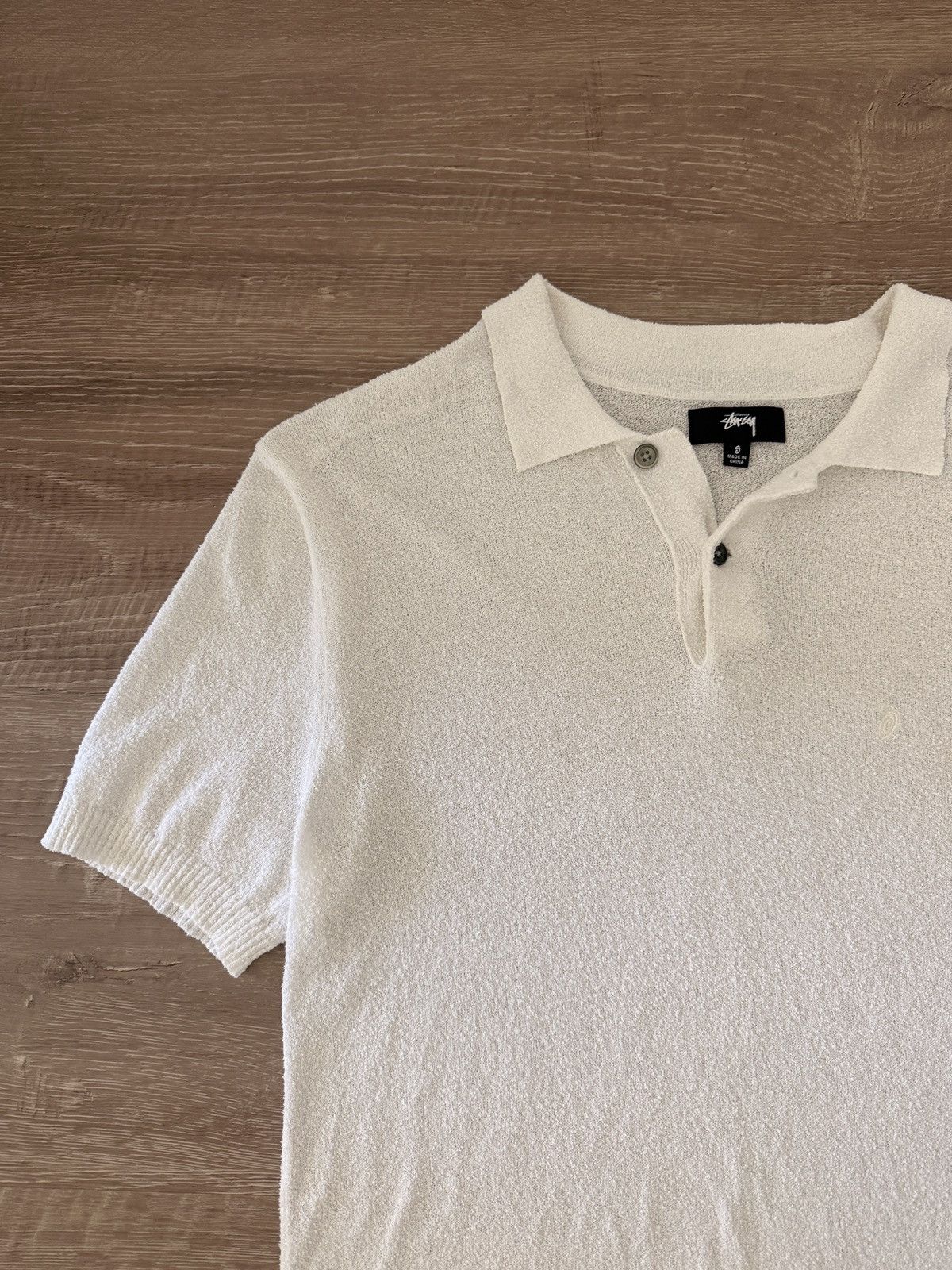 Stussy Cream Terry Cloth Beach Polo Collared Shirt Tee Size US S / EU 44-46 / 1 - 3 Thumbnail