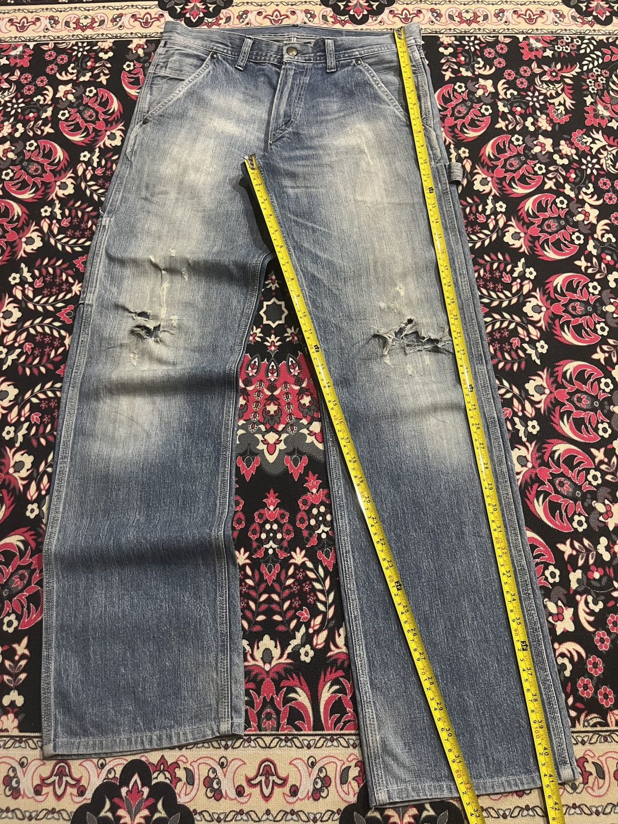 Oshkosh ⚡️Vintage⚡️Oshkosh Carpenter Distressed Blue Washed Jeans Size US 31 - 11 Thumbnail