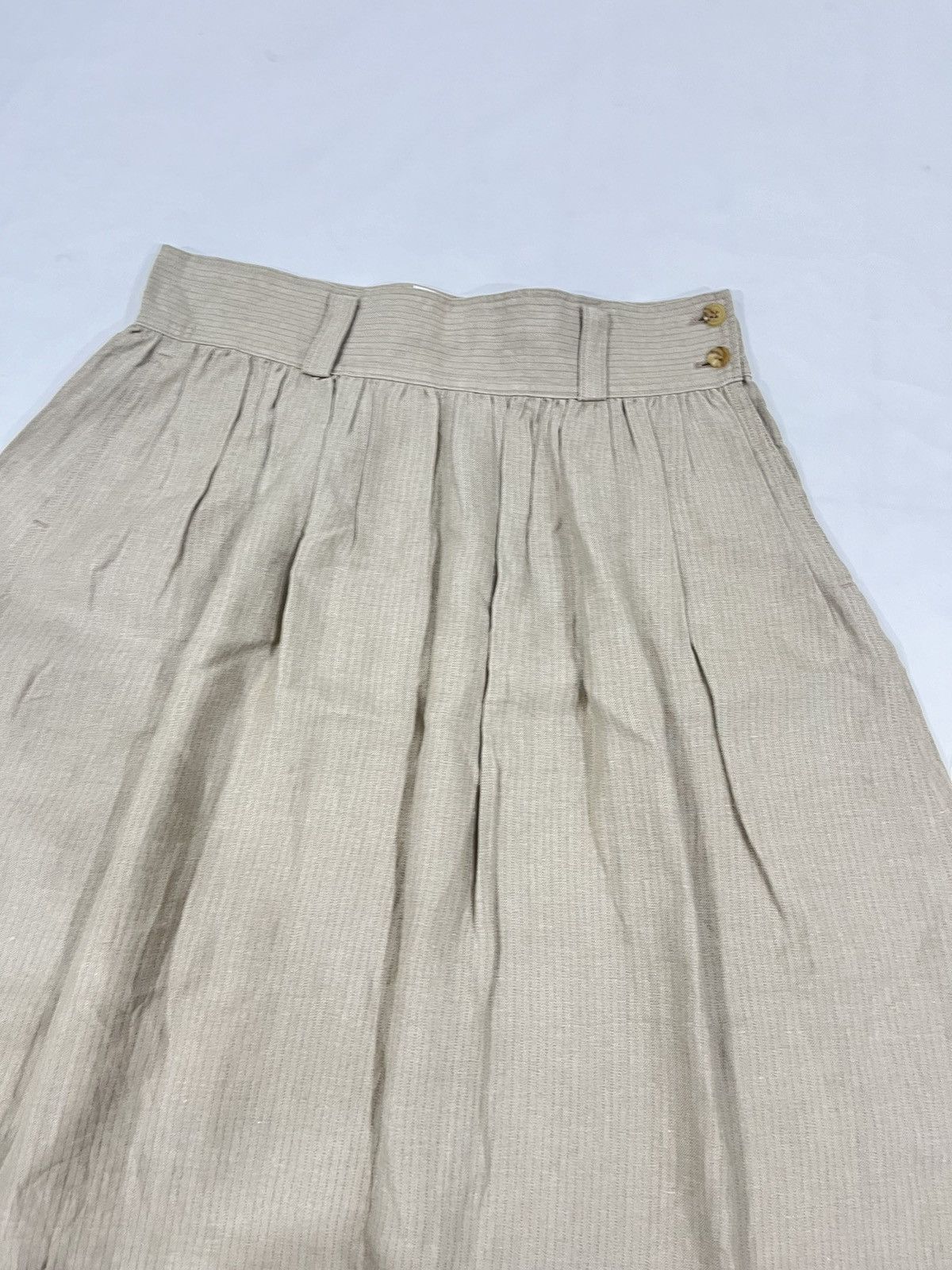 Japanese Brand × Yohji Yamamoto Yohji Yamamoto Linen Brown Plain Midi Skirt Size 34" / US 12 / IT 48 - 5 Thumbnail