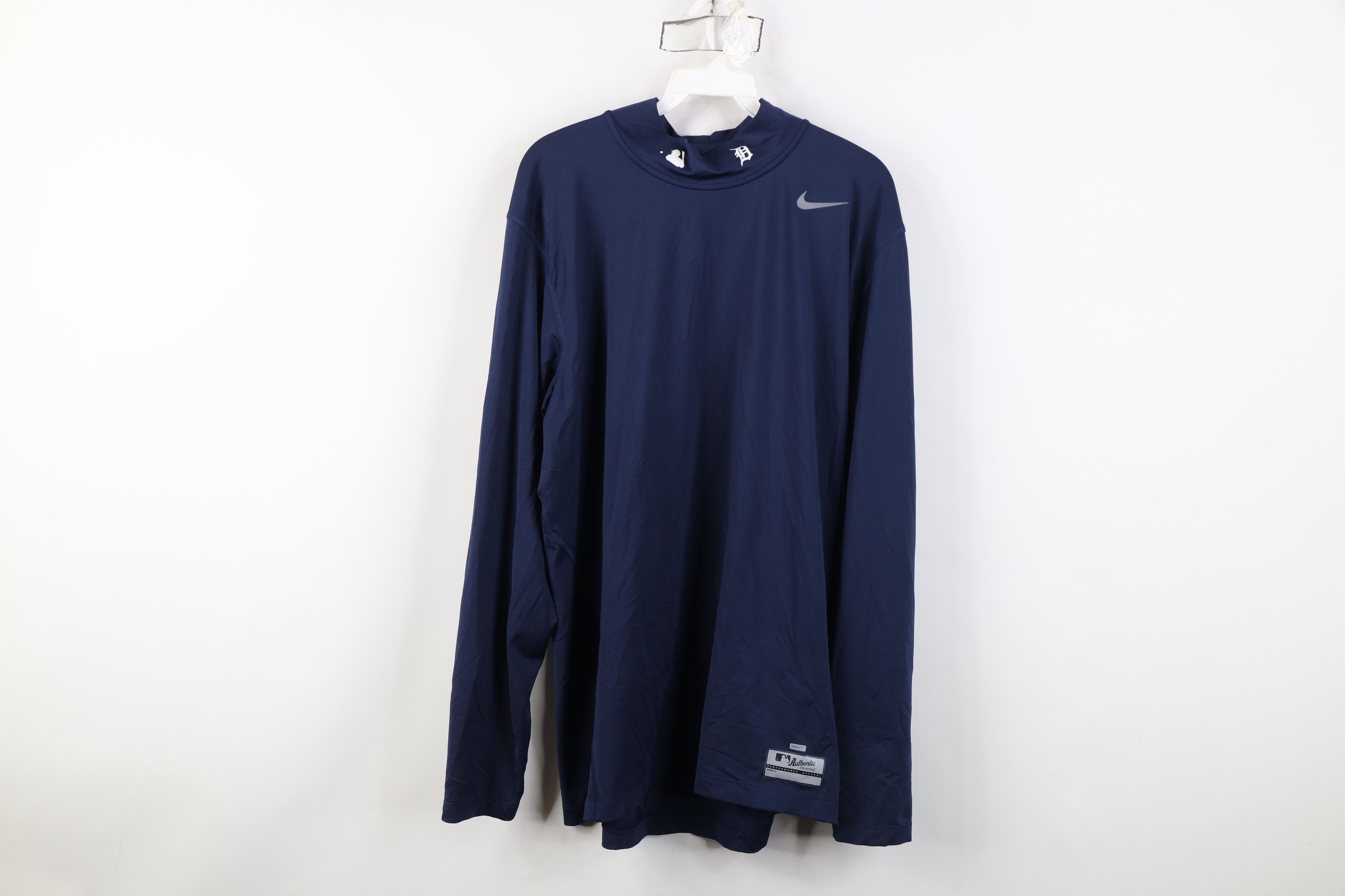 Nike Nike Detroit Tigers Baseball Mock Neck Compression T-Shirt Size US XL / EU 56 / 4 - 1 Thumbnail