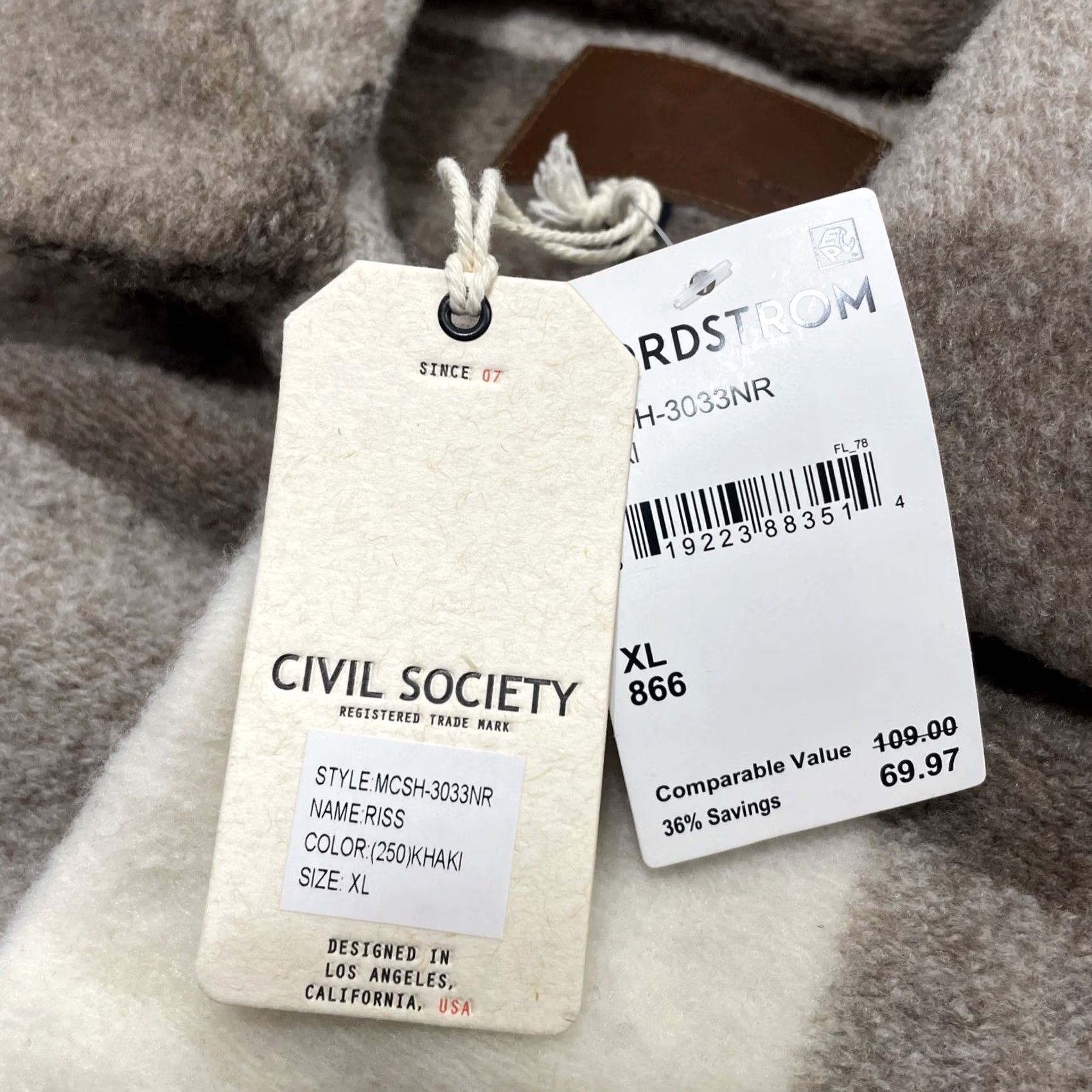 Vintage VINTAGE Civil Society Fleece Flannel Shacket Men XL Brown Plaid New Khaki NEW 0 Size US XL / EU 56 / 4 - 4 Thumbnail