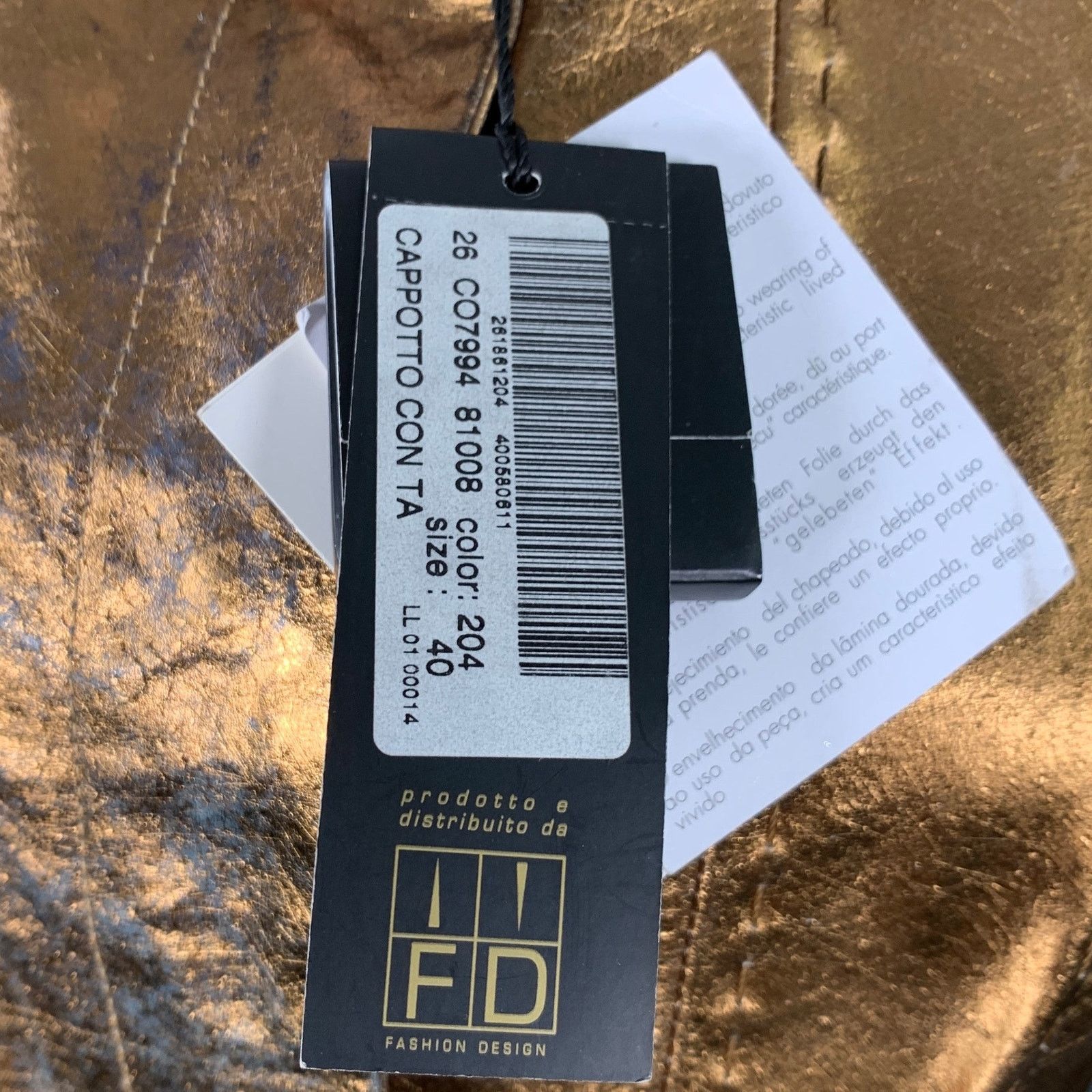 Just Cavalli Size 4 Gold Metallic Leather Distressed Snaps Coat Size S / US 4 / IT 40 - 9 Thumbnail