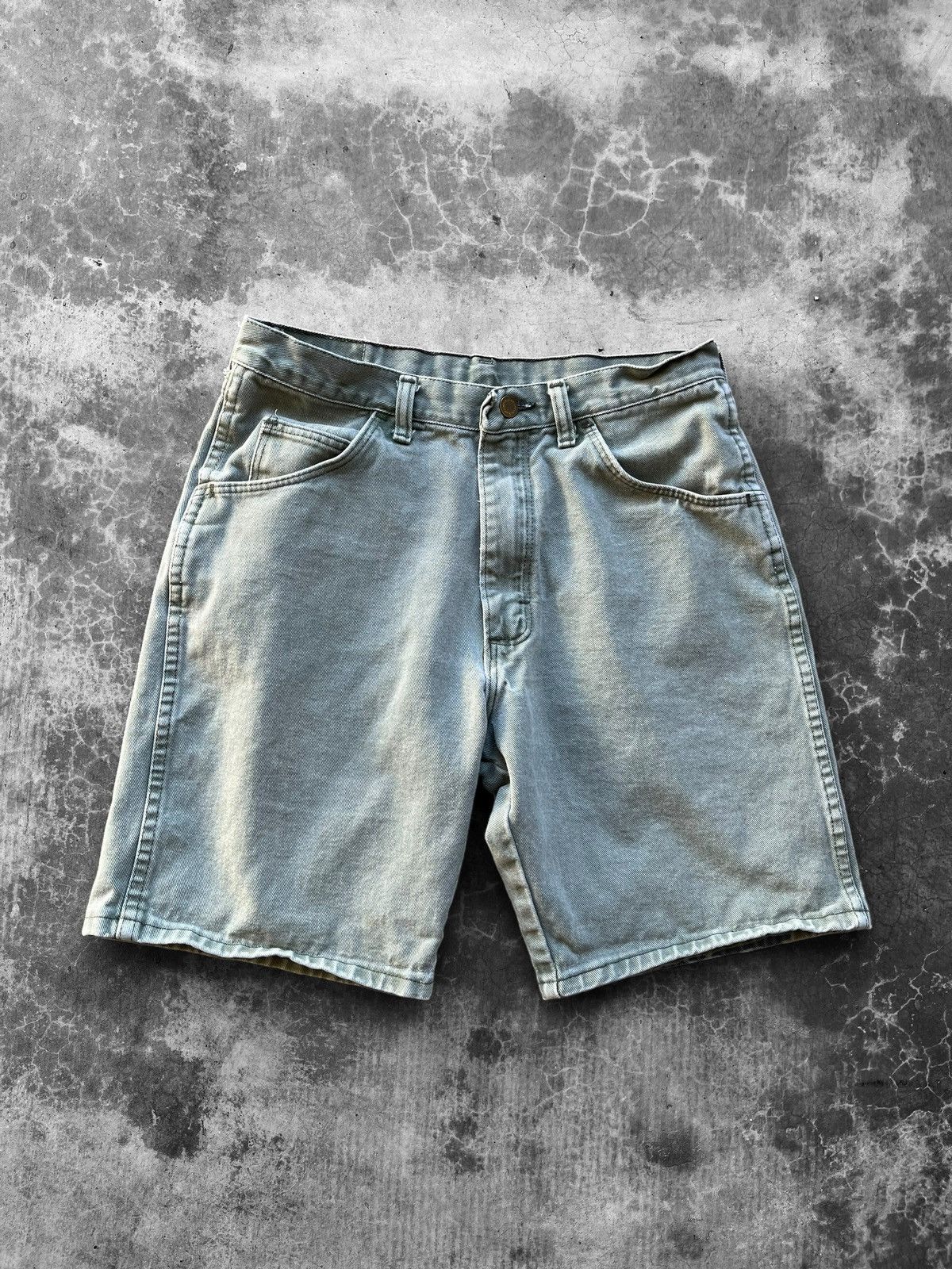 Vintage × Wrangler Vintage 90’s Wrangler Sage Green Denim Shorts Size US 30 / EU 46 - 1 Thumbnail