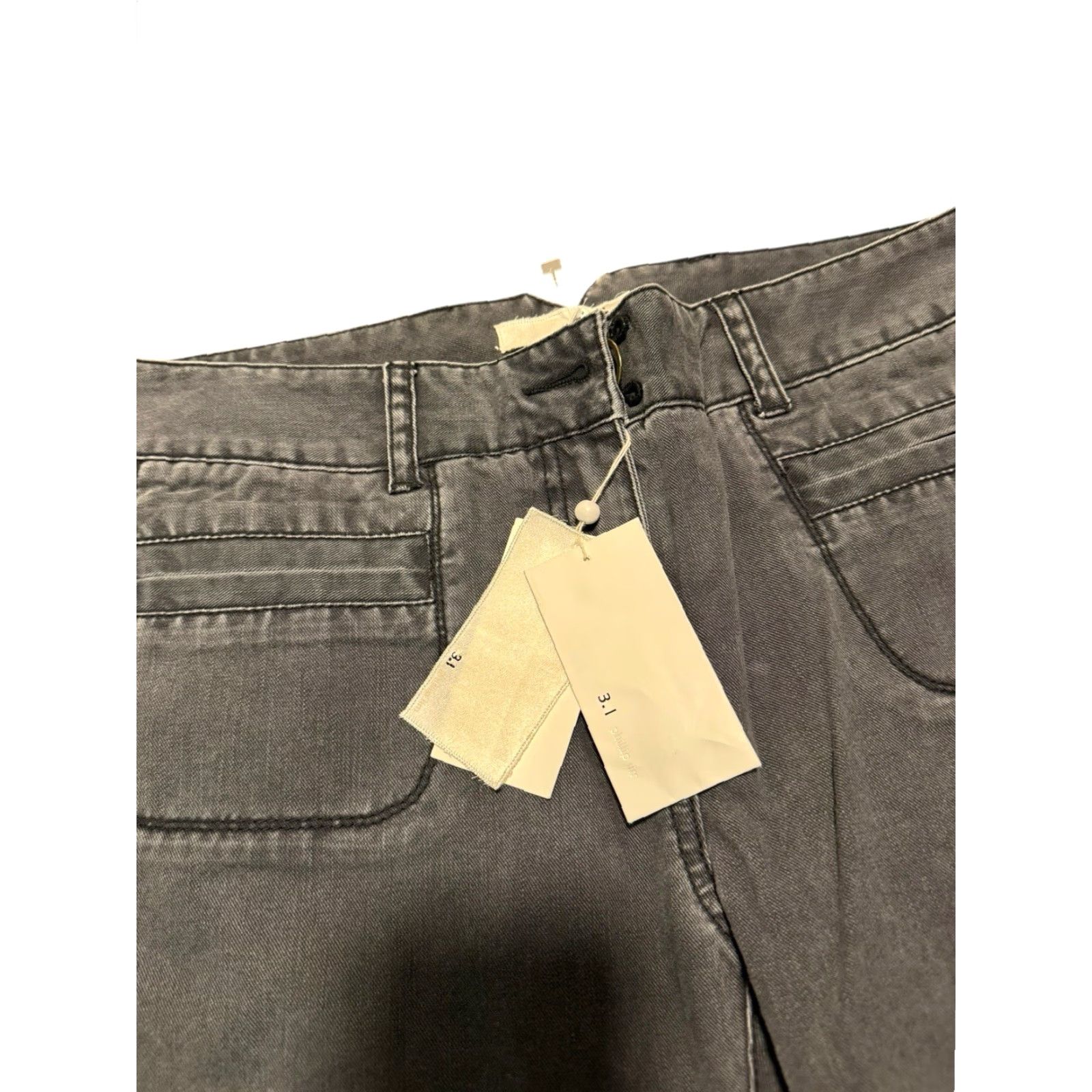 3.1 Phillip Lim 3.1 Phillip Lim Grey Embroidered Feather Pants Women’s Size 8 Utility Trousers Size 30" / US 8 / IT 44 - 6 Thumbnail