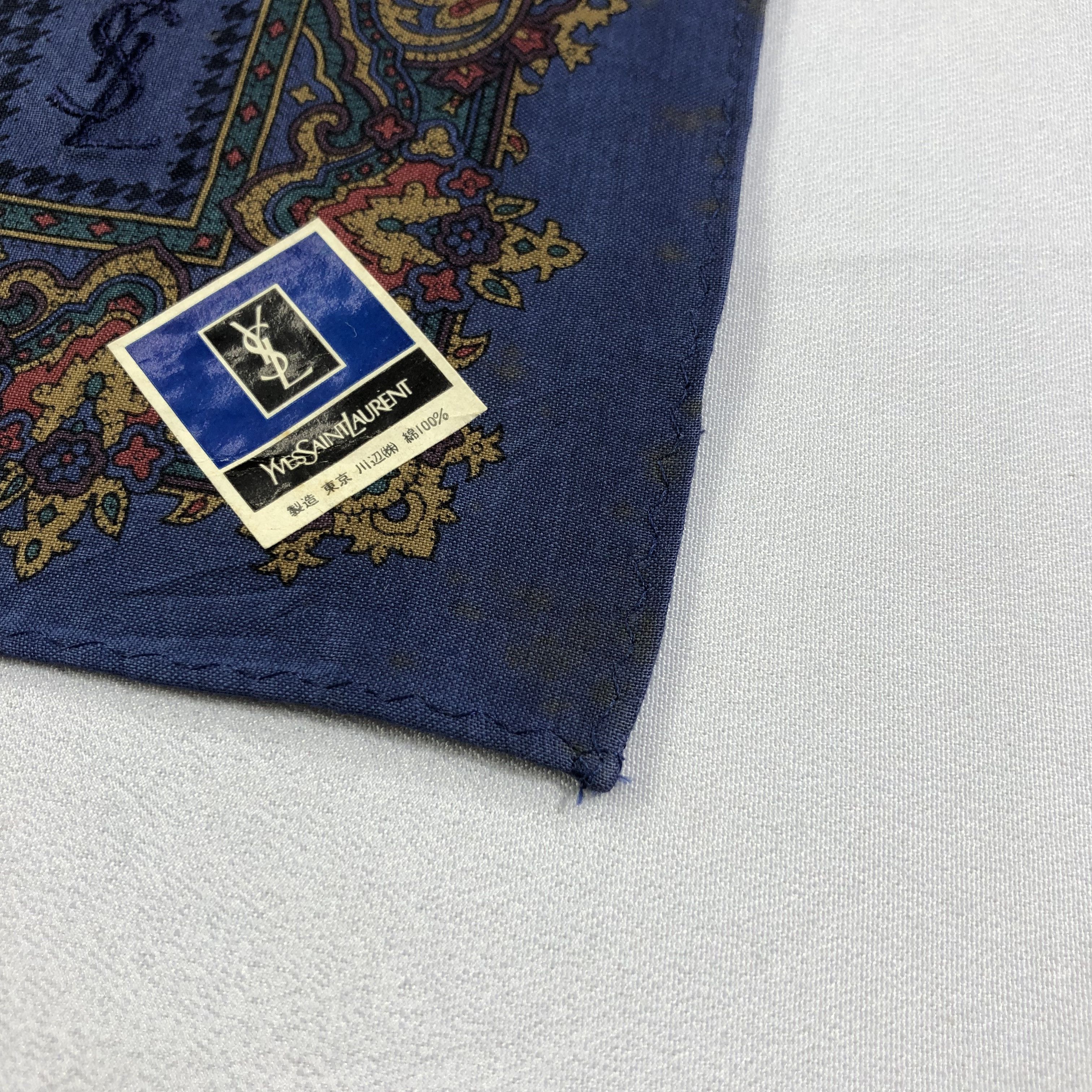 Yves Saint Laurent YSL Paisley Handkerchief Neckerchief Bandana H1857 Size ONE SIZE - 6 Thumbnail