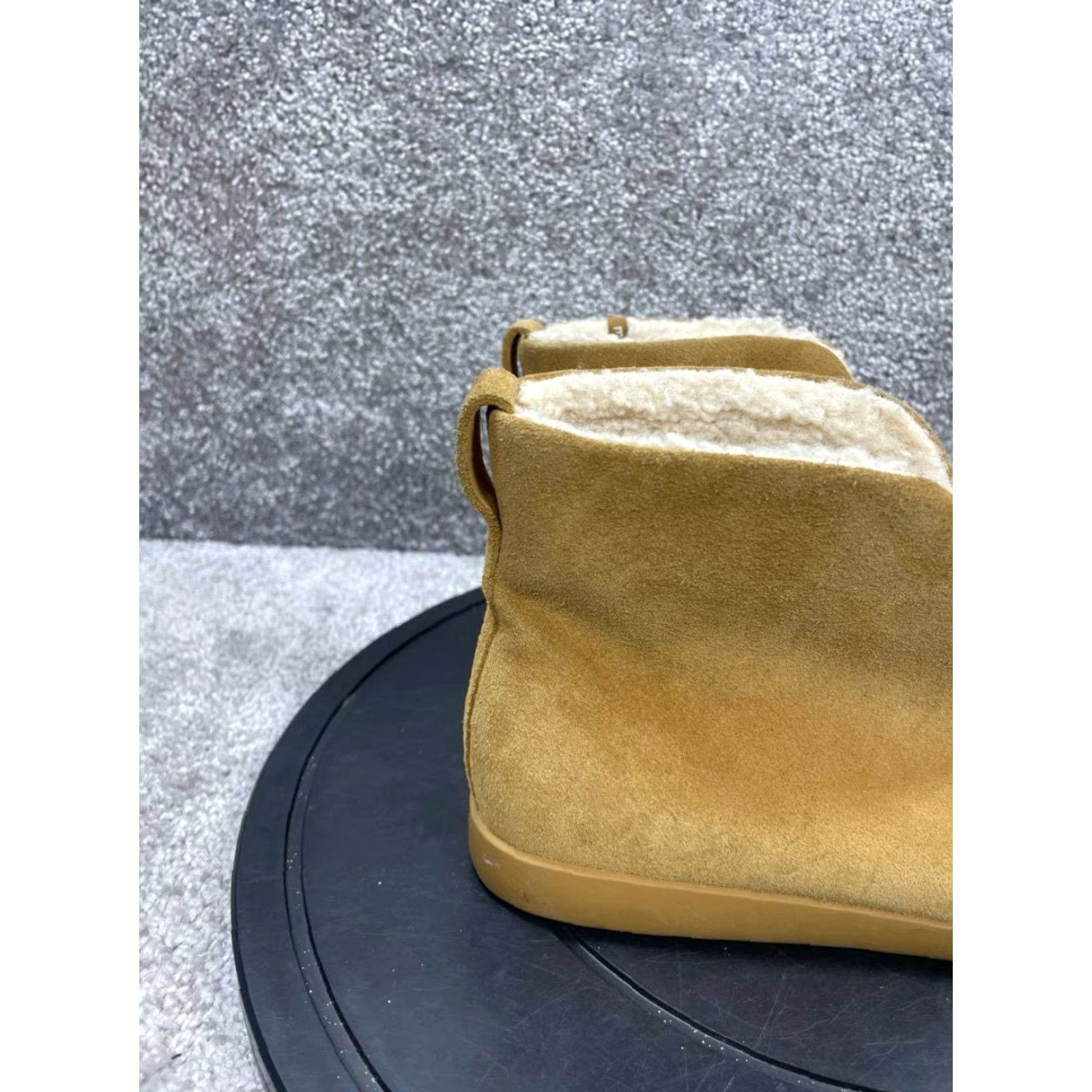 Everlane VINTAGE? No. Everlane ReNew Boots - Women's Ankle Boots - Suede Faux Fur Lining - Brown - Size 6 - Round Toe - Flat - Winter/Casual - Women Size US 6 / IT 36 - 3 Thumbnail