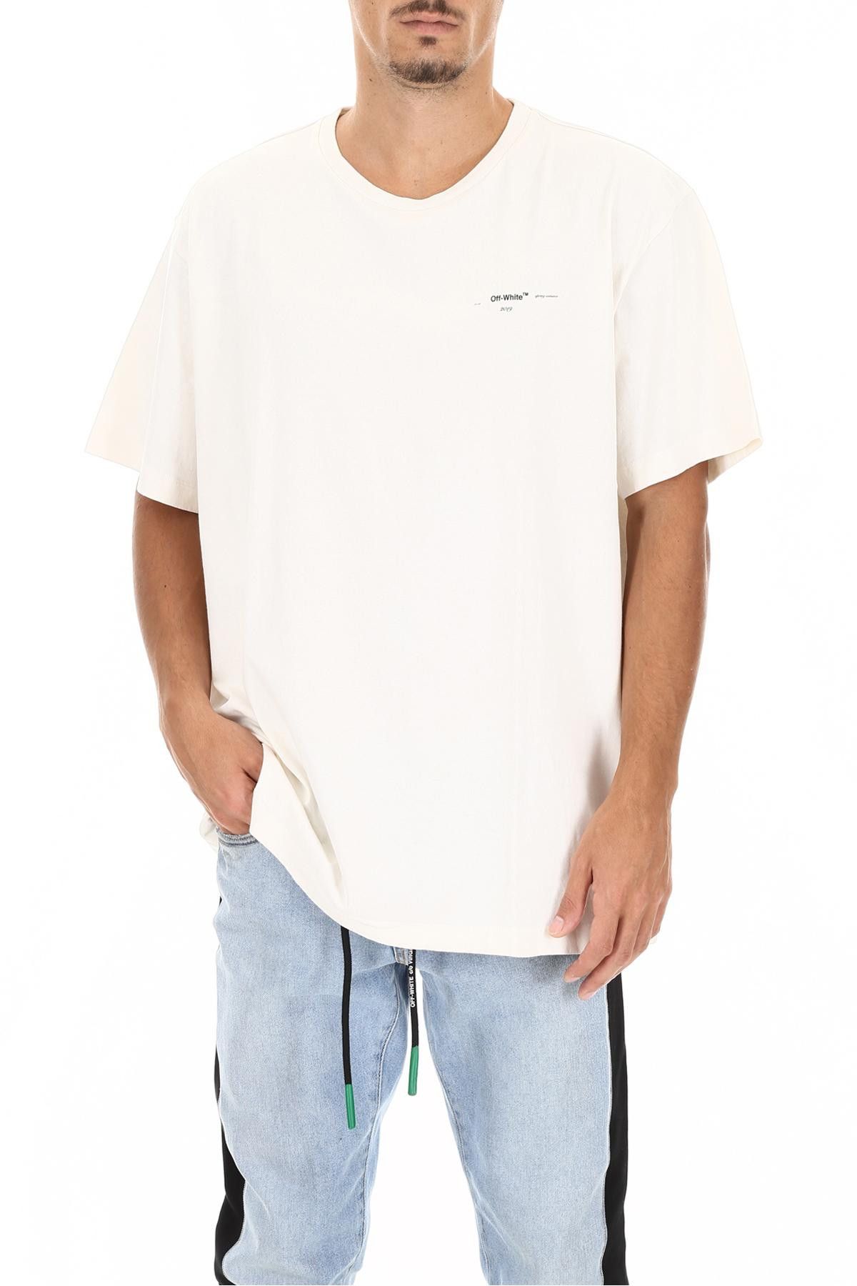Off-White Cream Painting Arrows Oversized T-Shirt Size US XXS / EU 40 - 4 Thumbnail