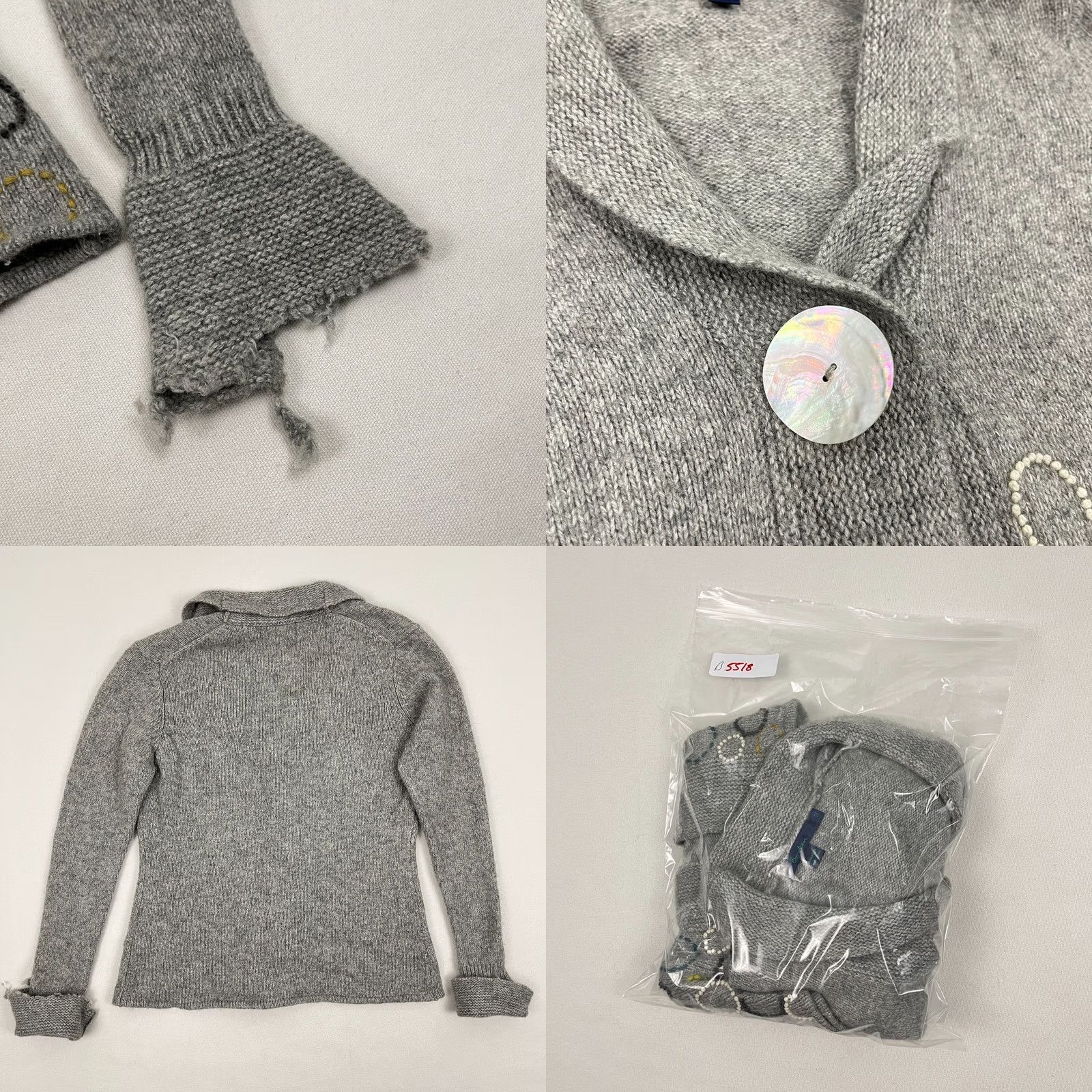 Boden VINTAGE Boden Cardigan Sweater Womens 12 Gray Wool Angora Cashmere Applique Jacket Size XL / US 12-14 / IT 48-50 - 8 Thumbnail