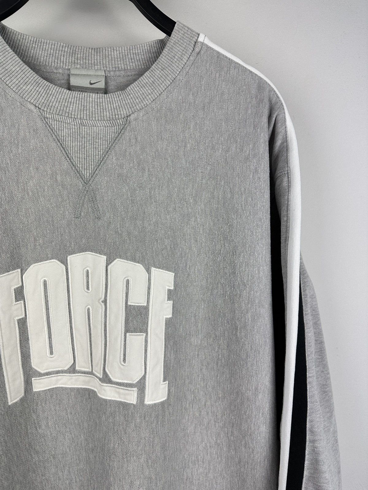 Nike × Vintage Vintage Y2K Nike Air Force Big Logo Baggy Sweatshirt Grey Size US L / EU 52-54 / 3 - 3 Thumbnail