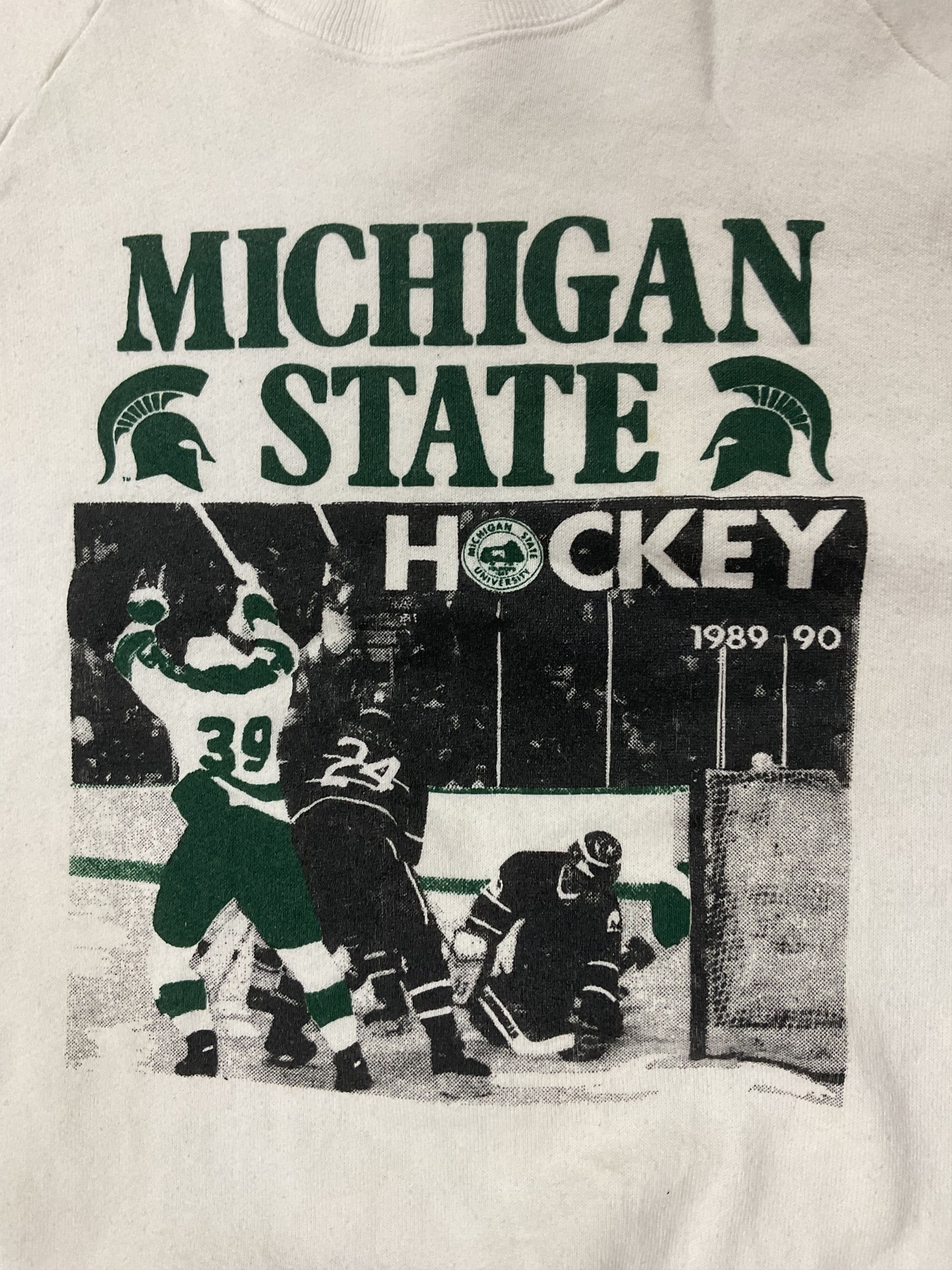 NCAA Vintage 1989-90 Michigan Spartans Sweatshirt FREE Vtg Tee Size US L / EU 52-54 / 3 - 4 Thumbnail
