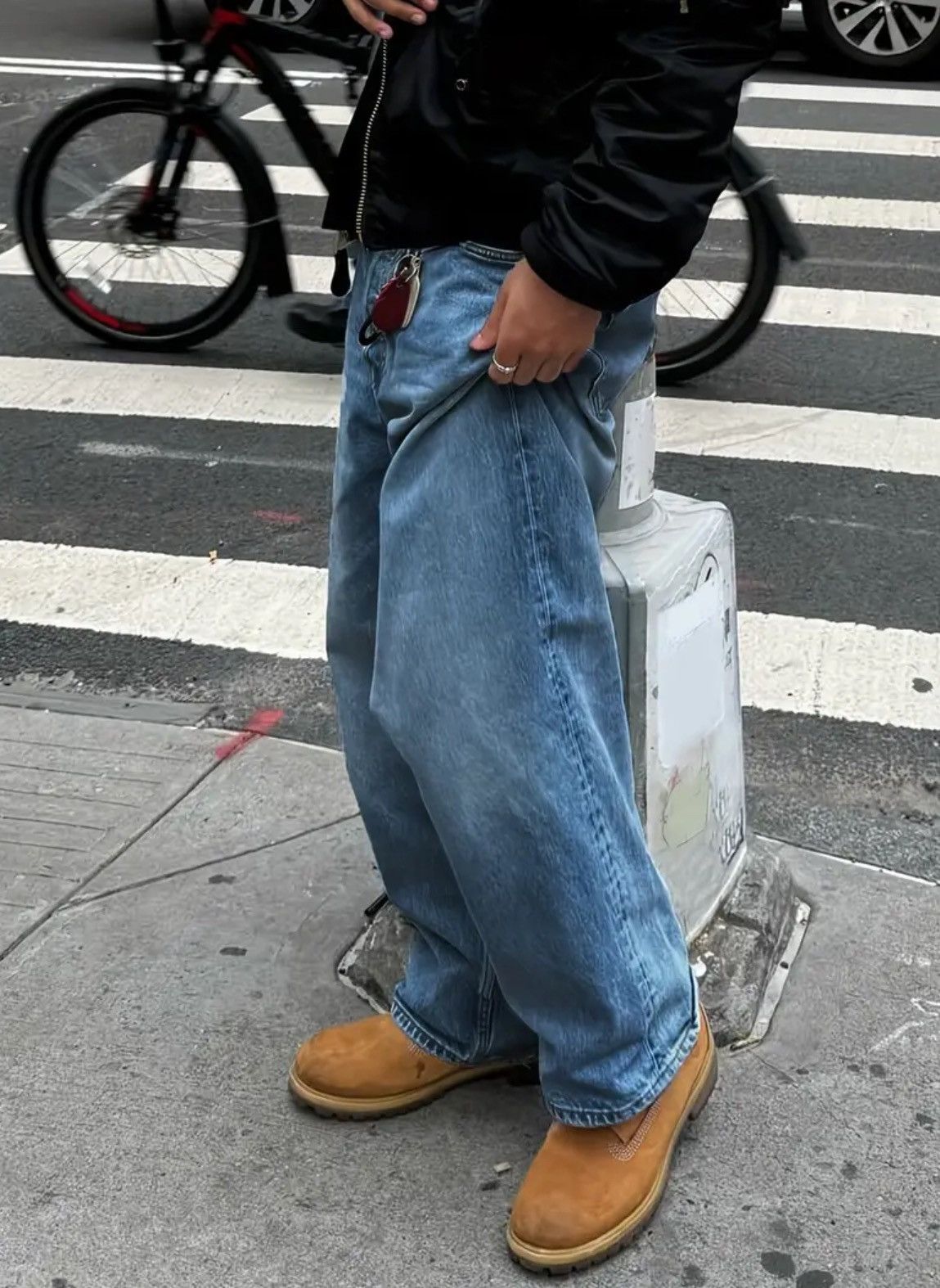Designer × Vintage Straight Streetwear Classic Blue Loose Jeans Retro Style Size US 34 / EU 50 - 3 Thumbnail