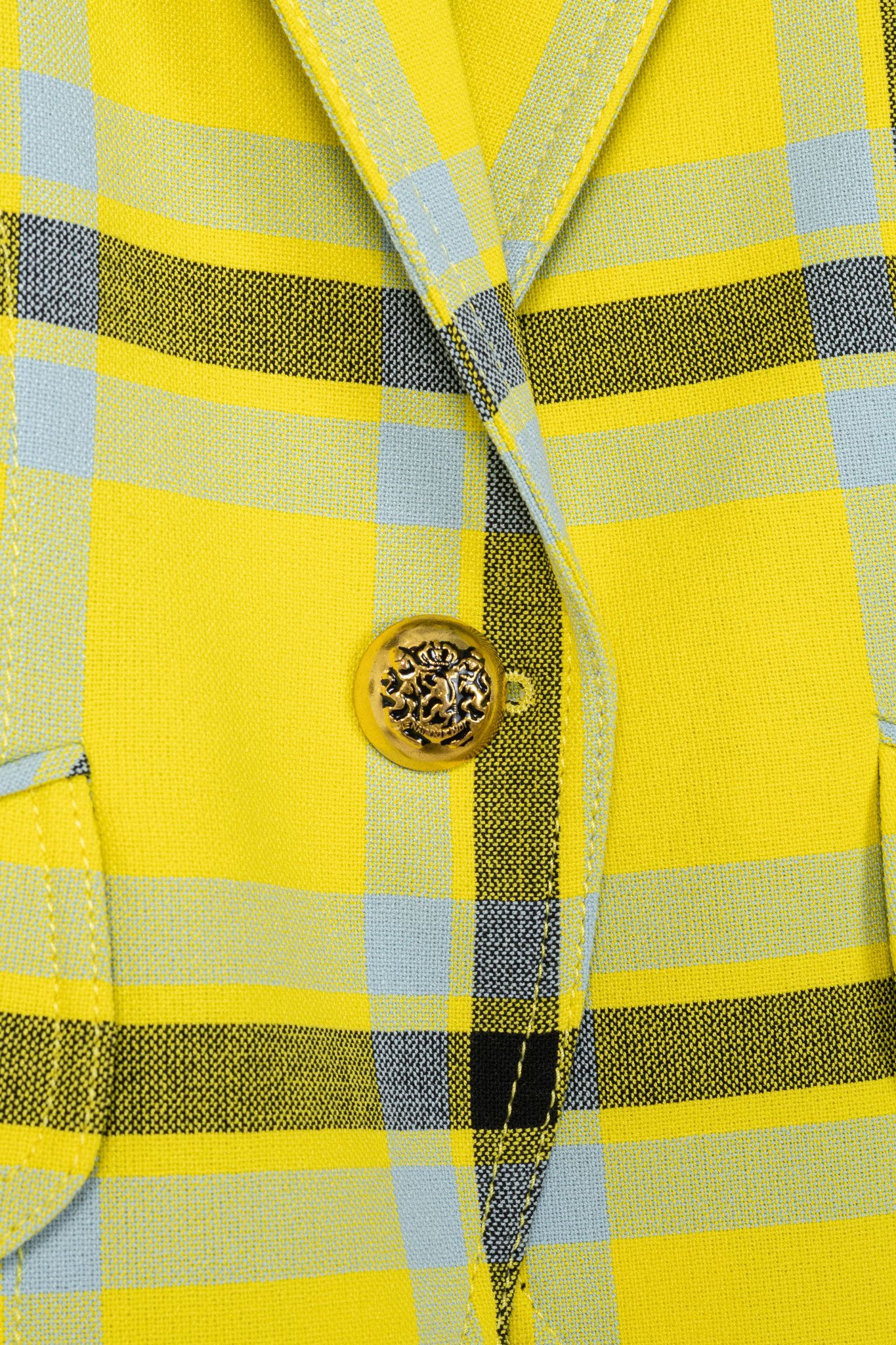 SMYTHE Smythe Lemon Plaid Pouf Sleeve One Button Blazer Size M / US 6-8 / IT 42-44 - 8 Thumbnail