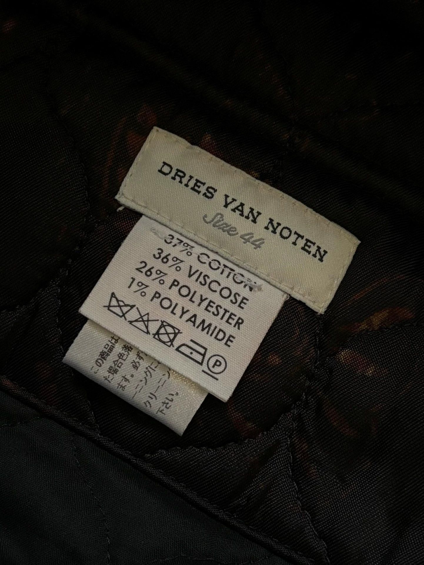 Dries Van Noten Black Quilted Floral Wrap Jacket Size US S / EU 44-46 / 1 - 8 Thumbnail
