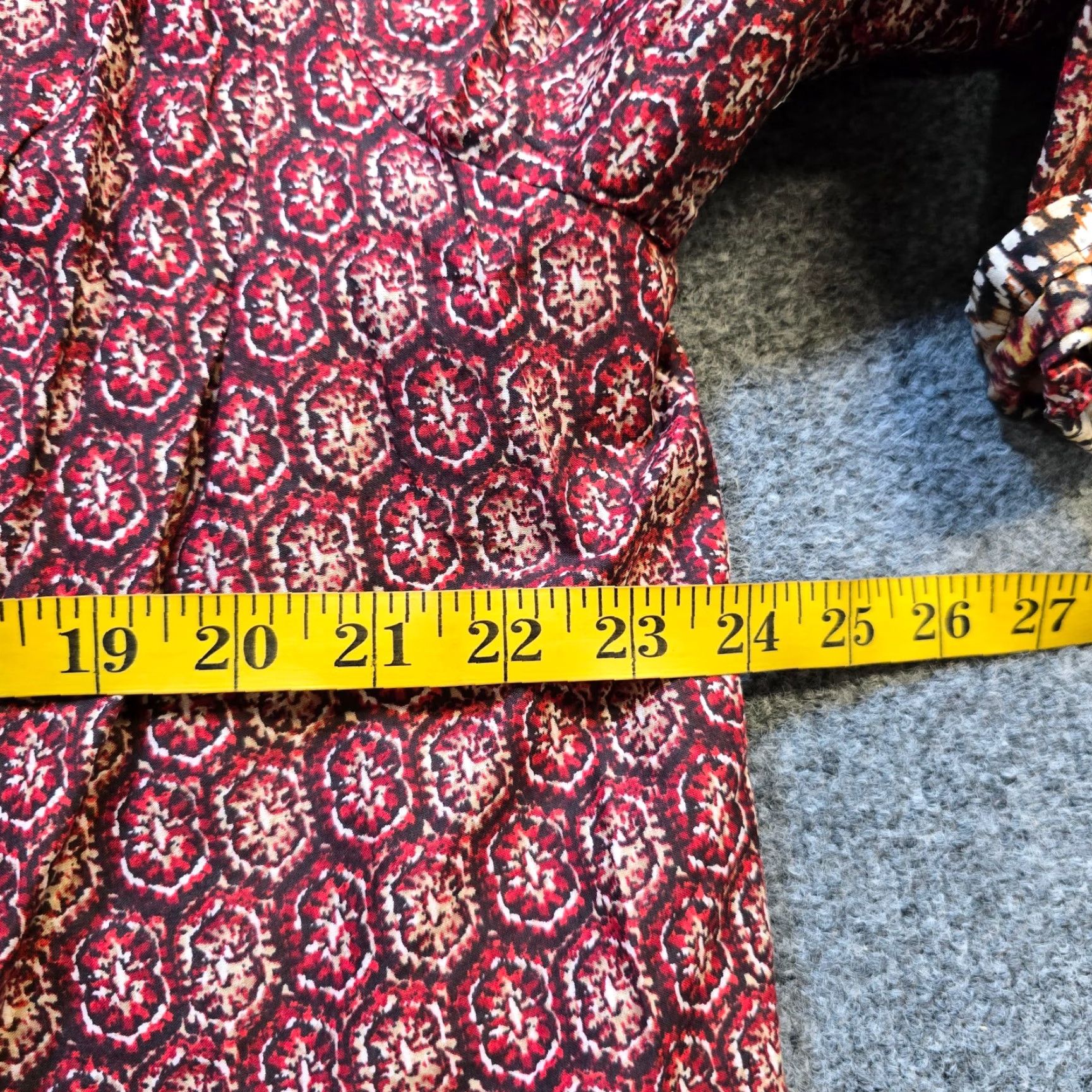Vintage Catherine's Beaded Round Neck Button Blouse Women 1X Brown Orange Casual Career Geometric Pattern Size XL / US 12-14 / IT 48-50 - 5 Thumbnail