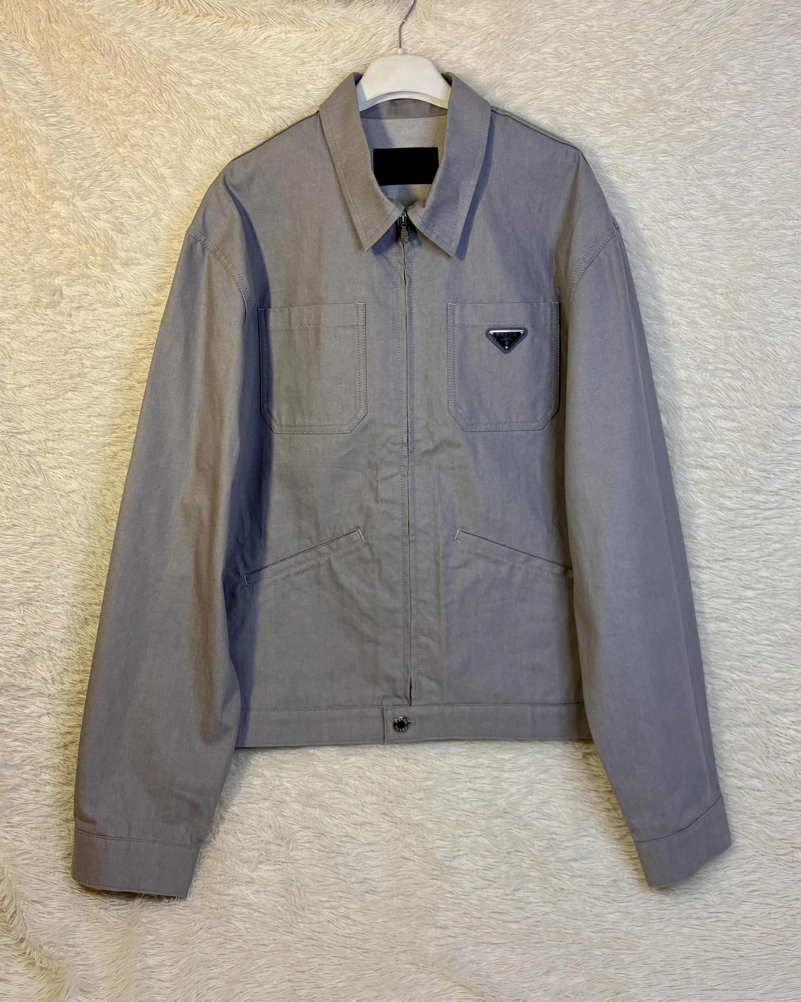 Prada 100% authentic mens PRADA cotton denim bomber jacket. XL Size US XL / EU 56 / 4 - 1 Thumbnail