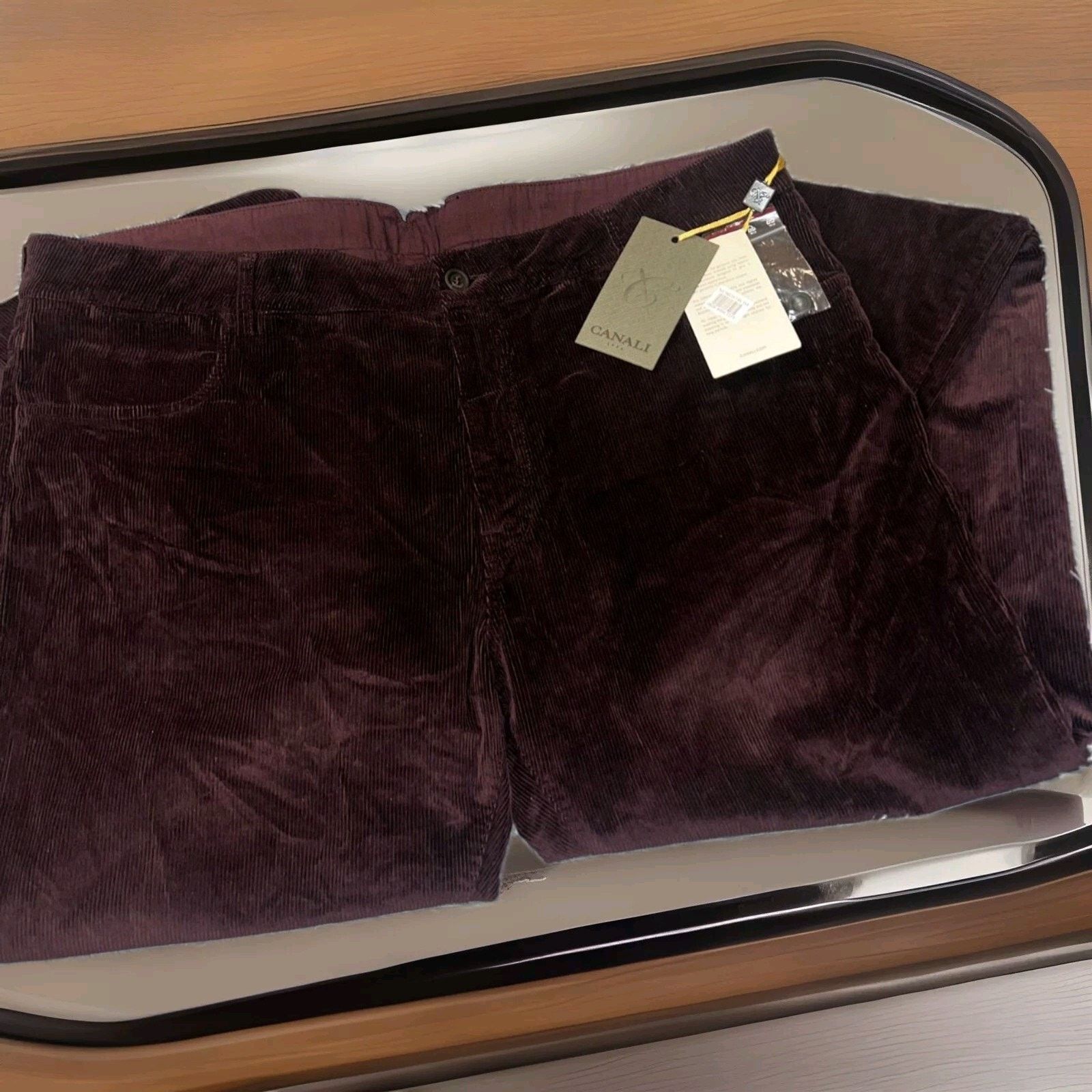 Canali Cordoroy Canali Men's Dark Red Pants Size 56 X Eu Size US 40 / EU 56 - 8 Thumbnail