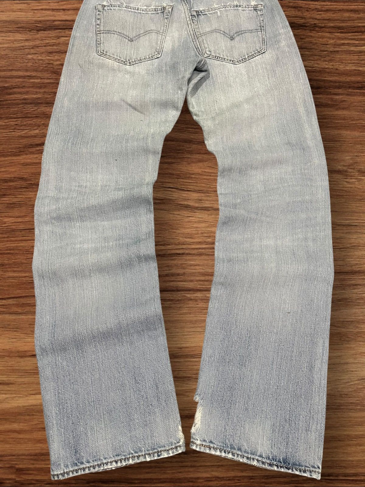 Levi's Vintage Levi’s 501 Sashiko Patchwork Light Blue Washed Jeans Size US 31 - 13 Thumbnail