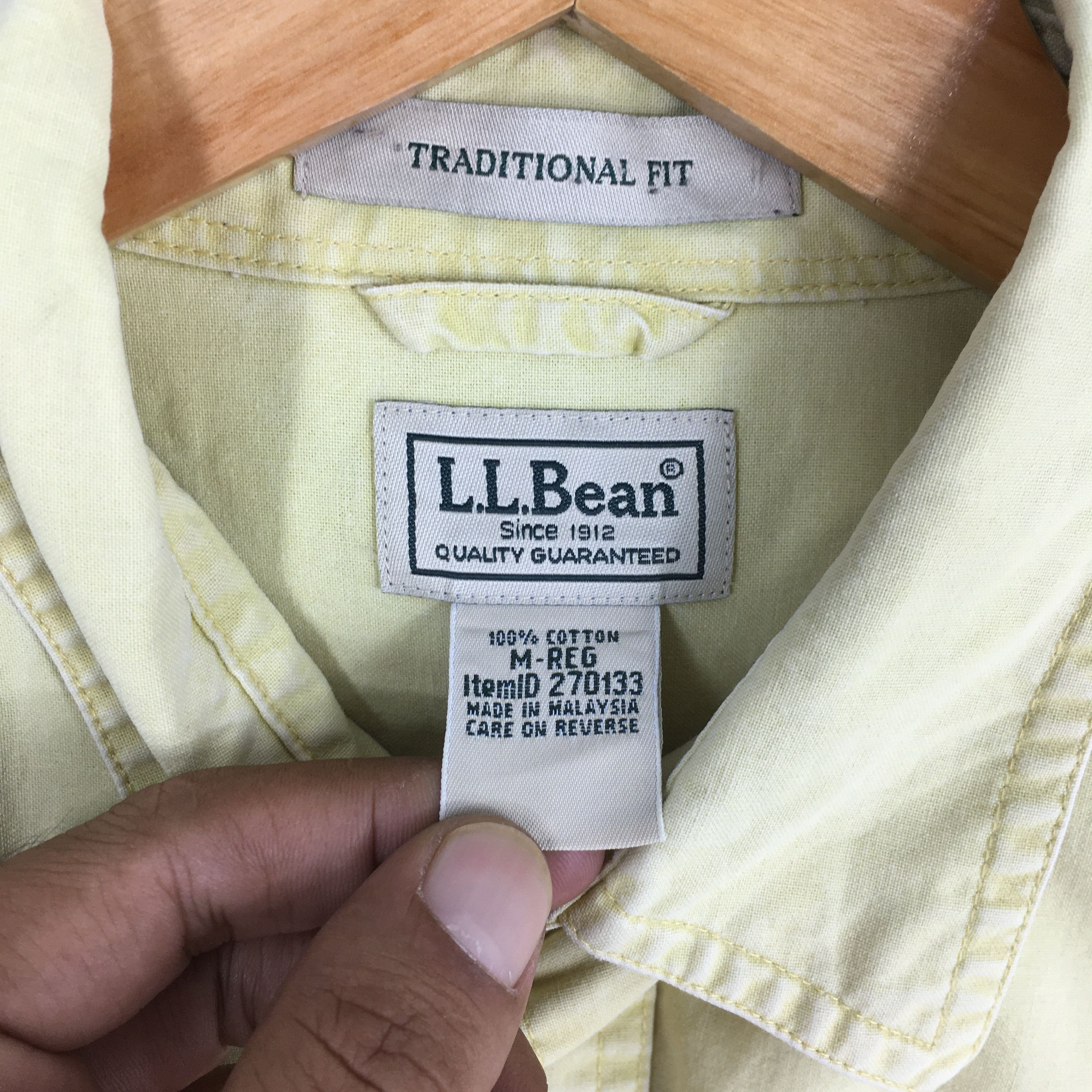 L.L. Bean Vintage 90s LL Bean Flannel Plain Yellow Shirt Medium Size US M / EU 48-50 / 2 - 5 Thumbnail