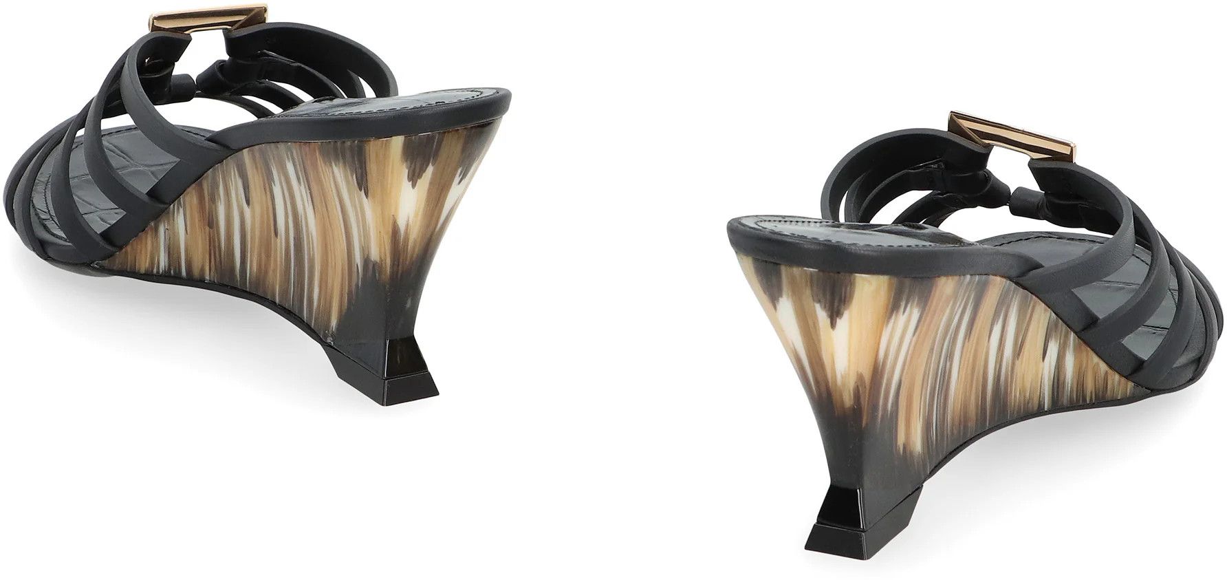 Salvatore Ferragamo o1s1rm0924 Gancini Wedge Slide in Nero Size US 5.5 / IT 35.5 - 8 Thumbnail