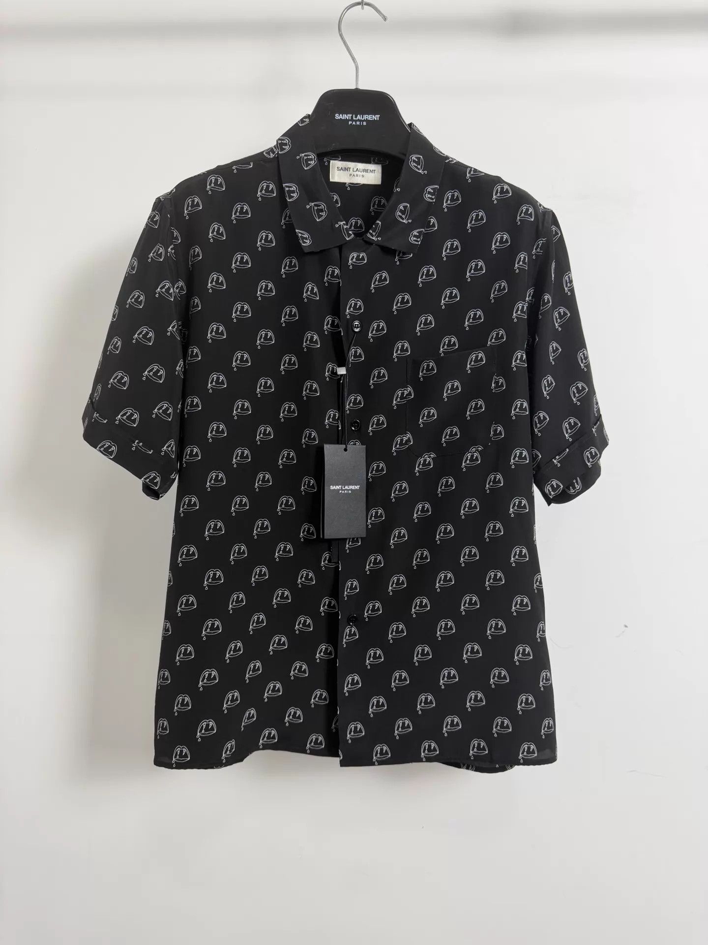 Saint Laurent Paris Saint Laurent SLP14SS Bloodluster Black Silk Shirt Size US S / EU 44-46 / 1 - 1 Thumbnail