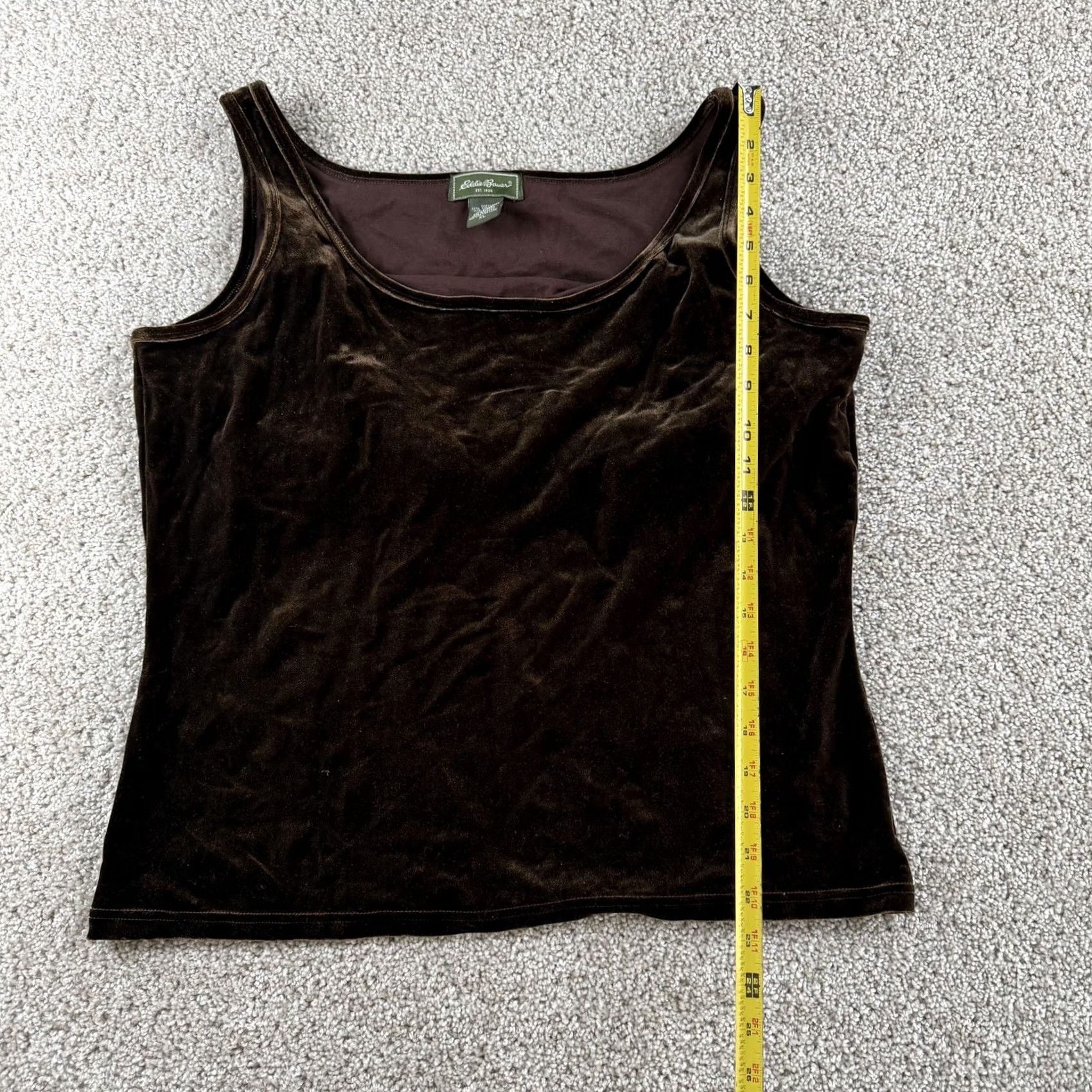 Eddie Bauer Y2K Eddie Bauer Tank Top Womens XL Brown Velvet Stretch Scoop Neck Sleeveless Size XL / US 12-14 / IT 48-50 - 4 Thumbnail