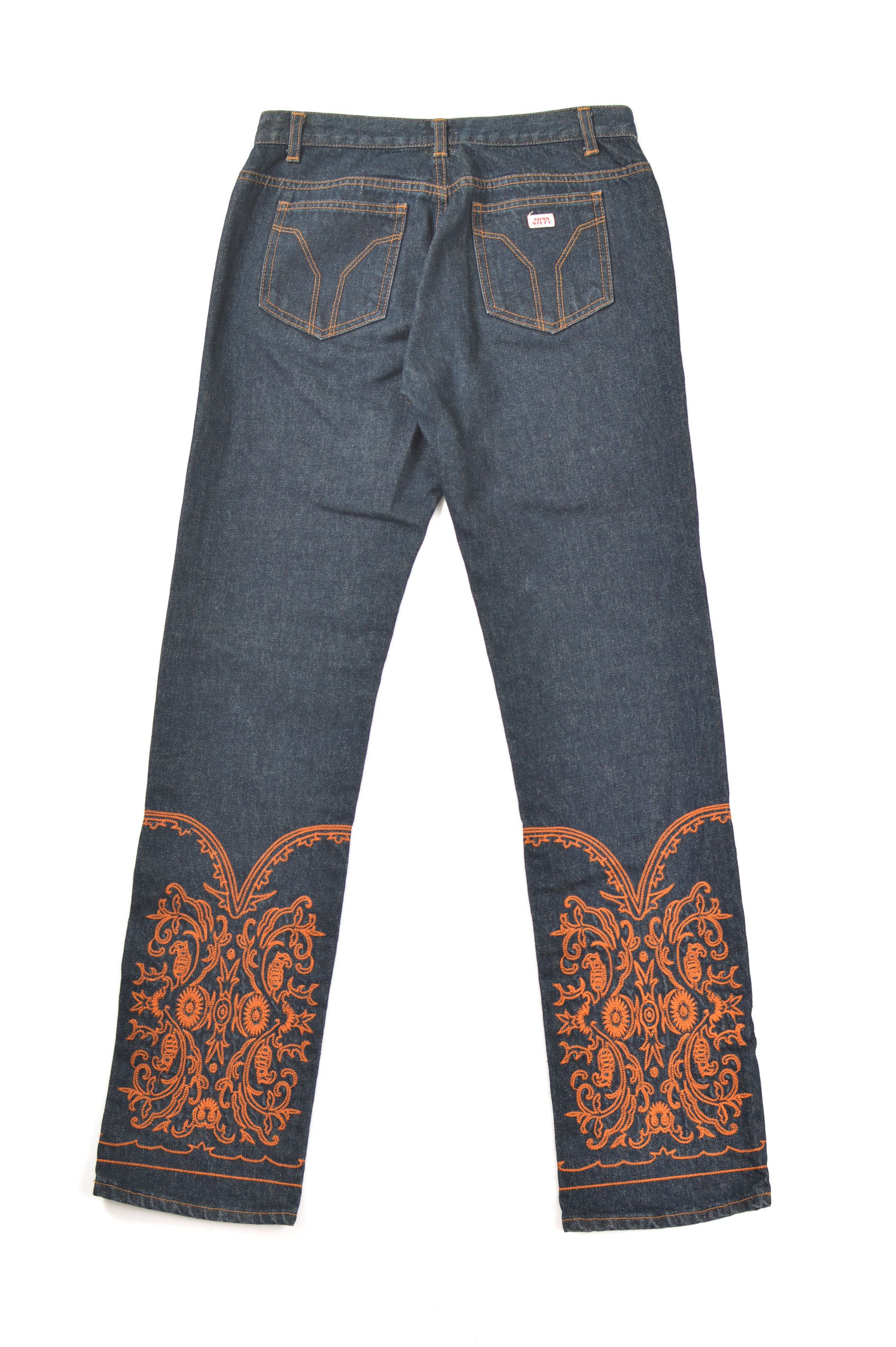Miss Sixty × Vintage Miss Sixty Vintage Y2K Calf Embroidery Denim Jeans Size 28" / US 6 / IT 42 - 8 Thumbnail