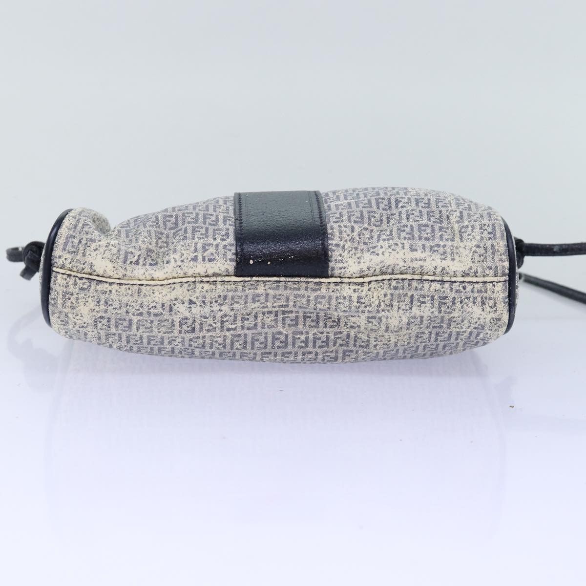 Fendi FENDI Zucchino Canvas Shoulder Bag Coated Canvas White Navy Size ONE SIZE - 9 Thumbnail