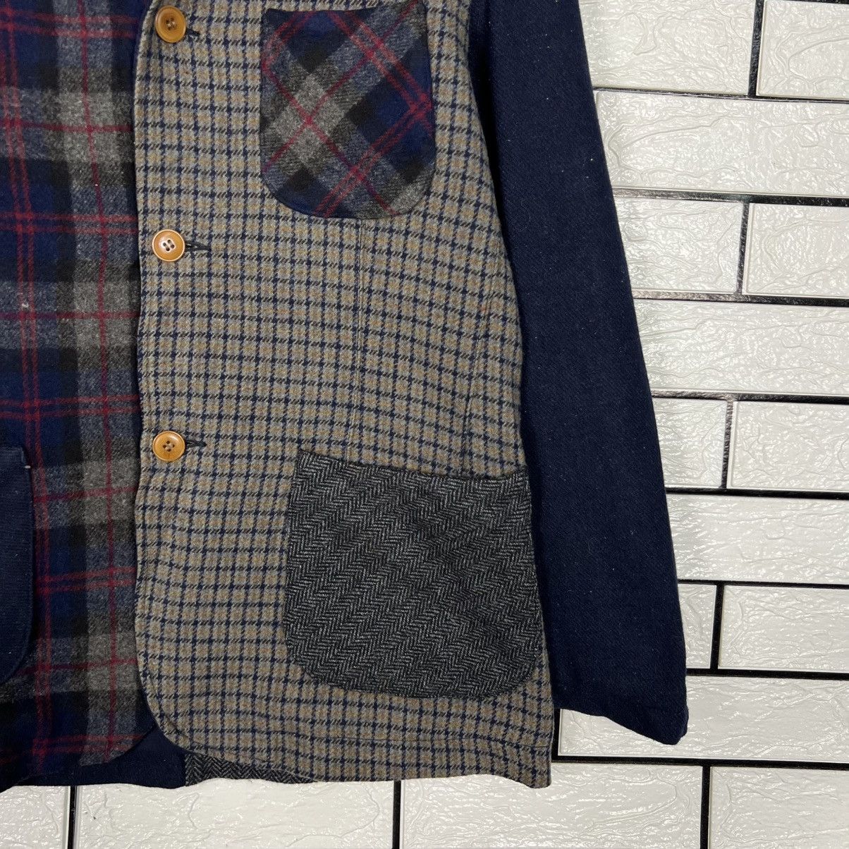 Japanese Brand GAIJIN MADE Hyrbid Pattern Checked Casual Jacket #4160-C190 Size US L / EU 52-54 / 3 - 6 Thumbnail