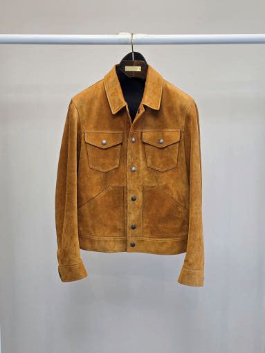 Tom Ford o1sm1stk0725 Cashmere Suede Trucker Jacket in Brown Size US M / EU 48-50 / 2 - 1 Thumbnail