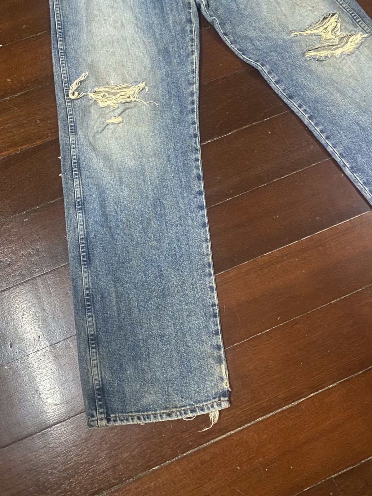Hysteric Glamour 2000s wrangler distressed japan wash denim pants y2k style Size US 33 - 3 Thumbnail