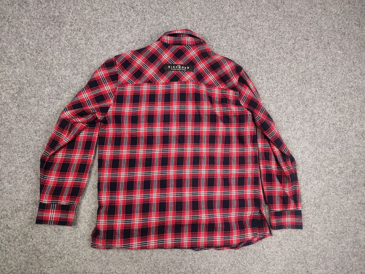 John Richmond John Richmond Design Oversized Red Black Check Flannel Shirt Size US XL / EU 56 / 4 - 10 Thumbnail