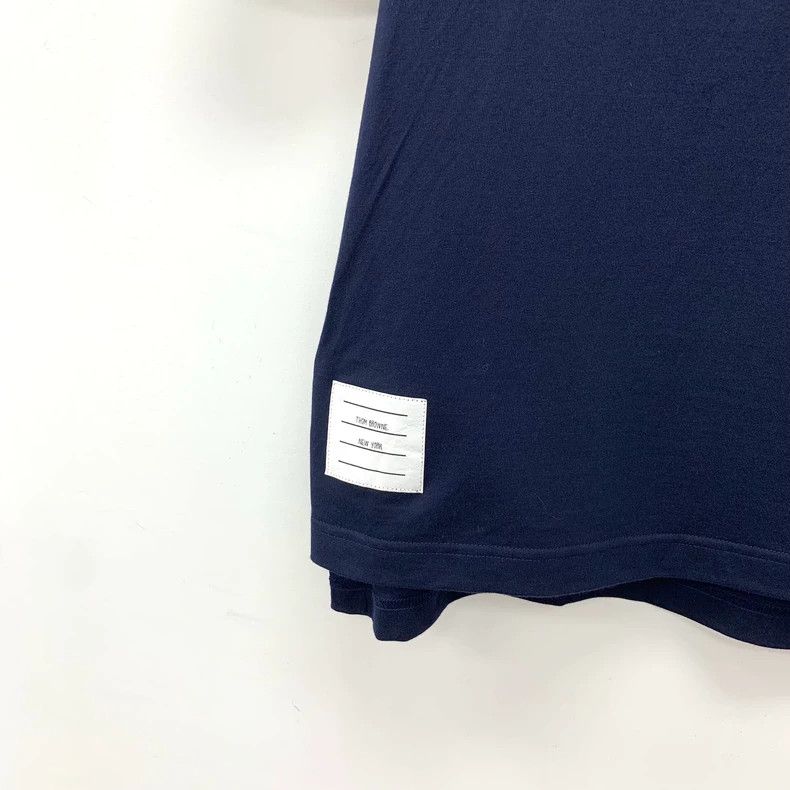 Thom Browne Thom Browne Blue cotton round neck short sleeves with side Size M / US 6-8 / IT 42-44 - 4 Thumbnail