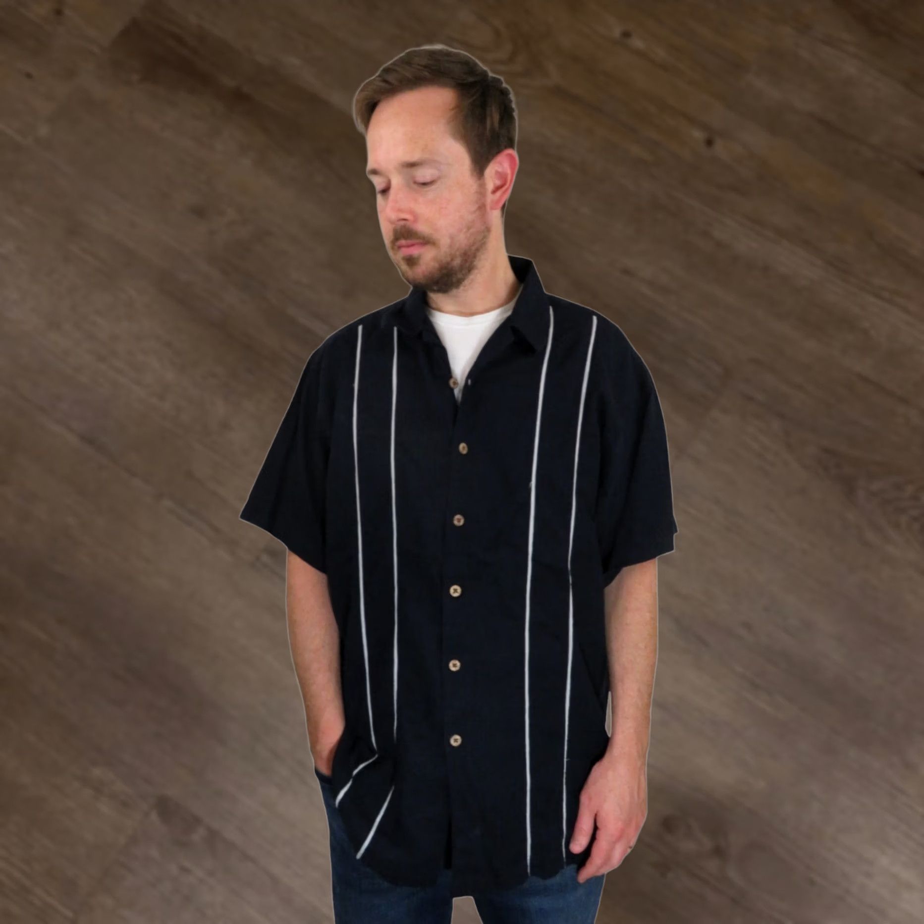 Haggar VINTAGE Cubavera Linen Cuba Cigar Camp Guayabera Shirt Mens Sz XL Bowling Disco Size US XL / EU 56 / 4 - 1 Thumbnail