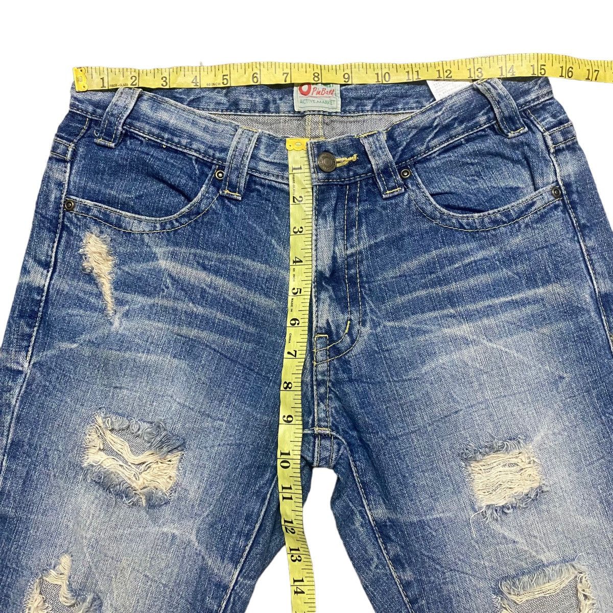 Japanese Brand Ozz-First Pinball Denim Flare Jeans Trashed Size US 30 / EU 46 - 17 Thumbnail