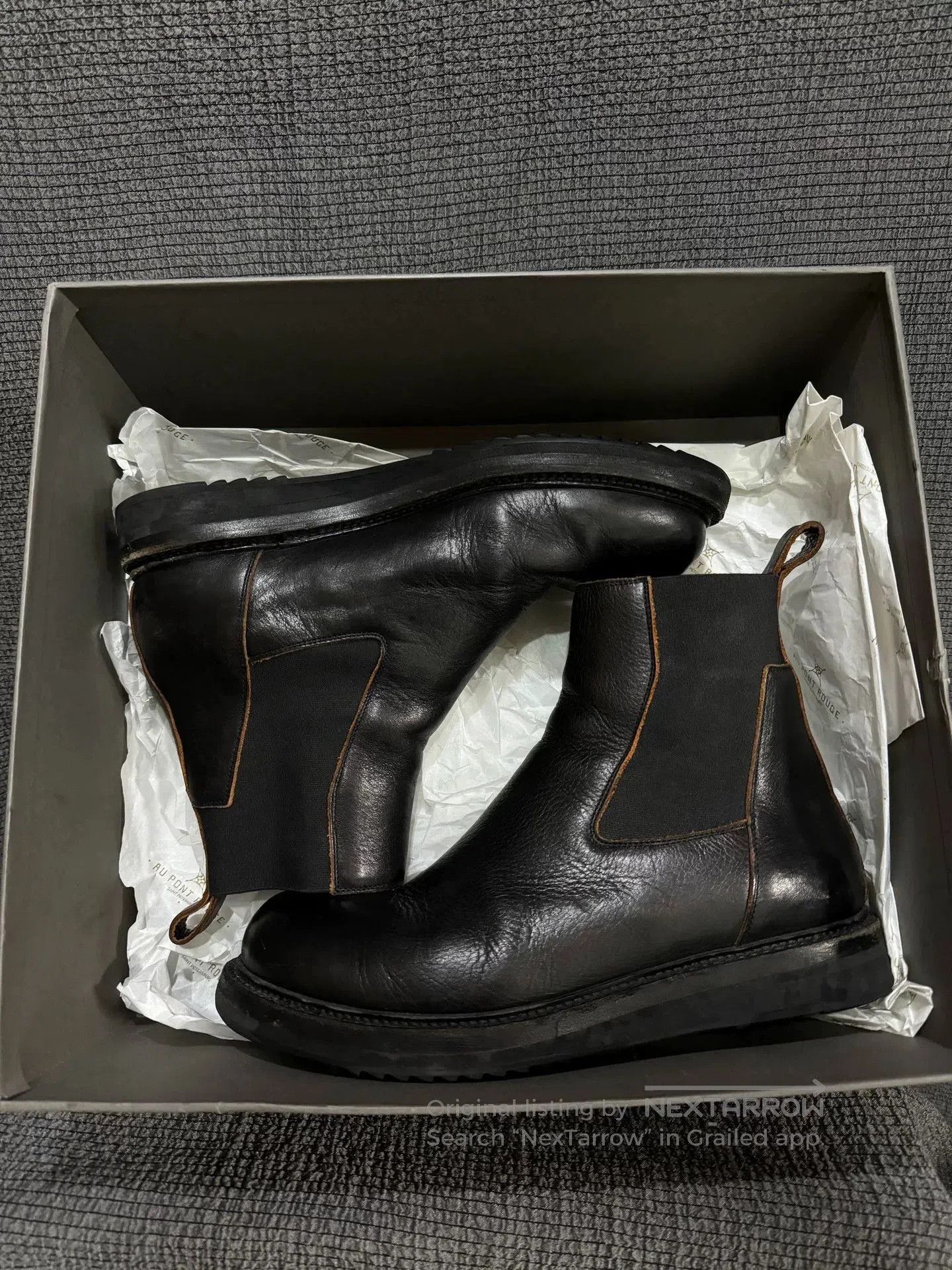 Rick Owens RICK OWENS Black Leather Heeled Sliver Boots | Grailed