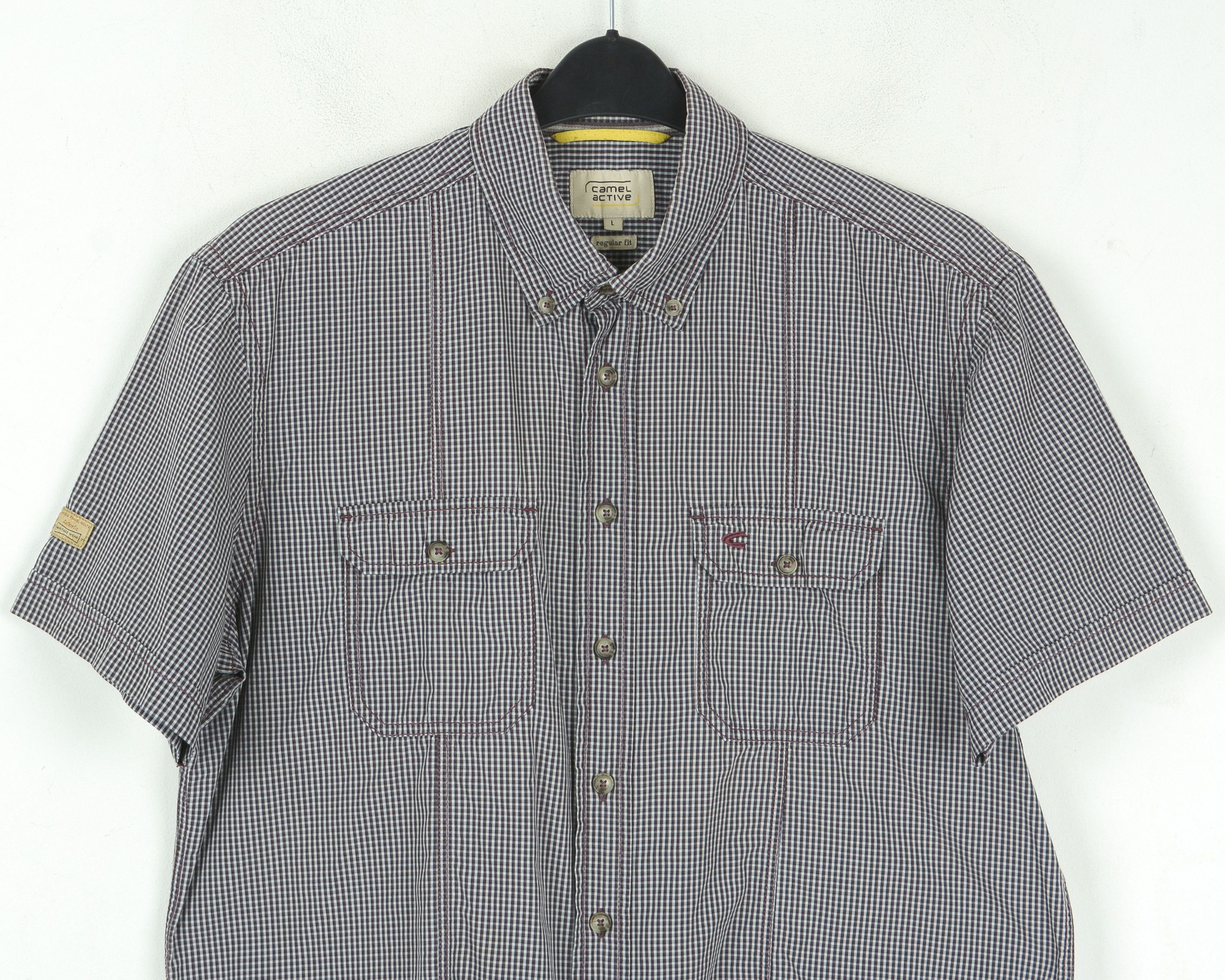 camel active Short Sleeve Summer L Shirt Check Casual Tartan Button Top Size US L / EU 52-54 / 3 - 8 Thumbnail