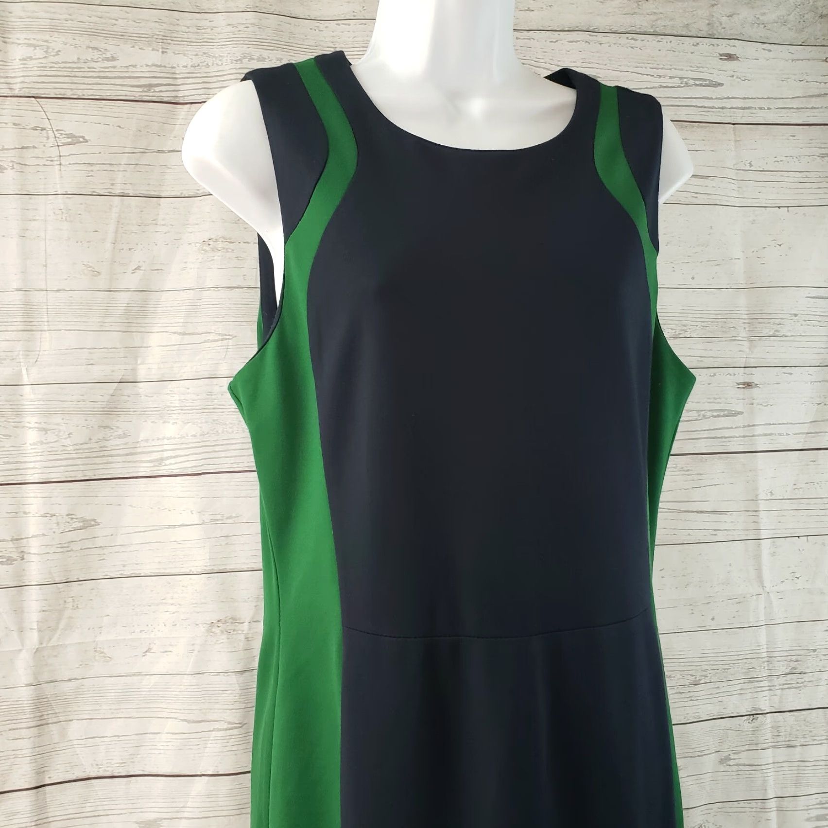 Vintage 41Hawthorn Womens Dress L Blue Green Sleeveless Cotton Blend Size L / US 10 / IT 46 - 2 Thumbnail