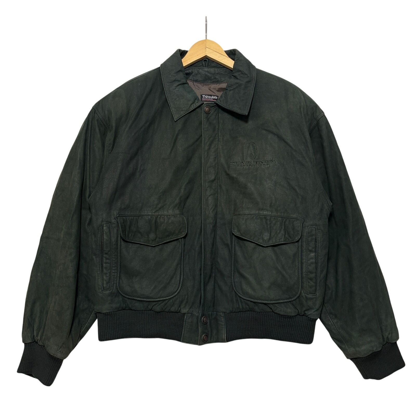 Wilsons Leather VTG 90's Star Trek Generations Promo Leather Jacket Green L Size US L / EU 52-54 / 3 - 1 Thumbnail