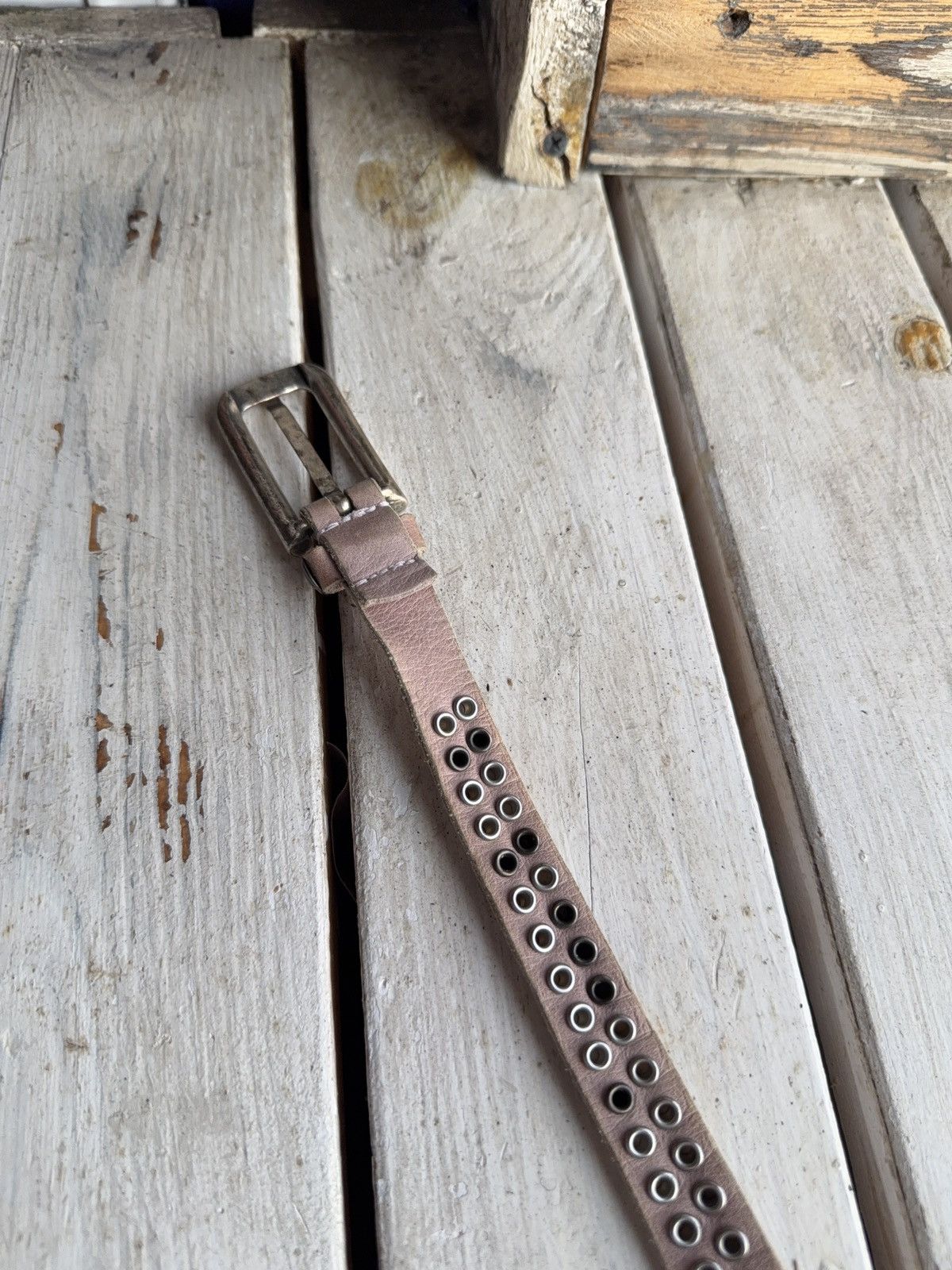 Japanese Brand Vintage Japanese Leather Punk Emo Rock Goth Y2K Drill belt Size ONE SIZE - 8 Thumbnail