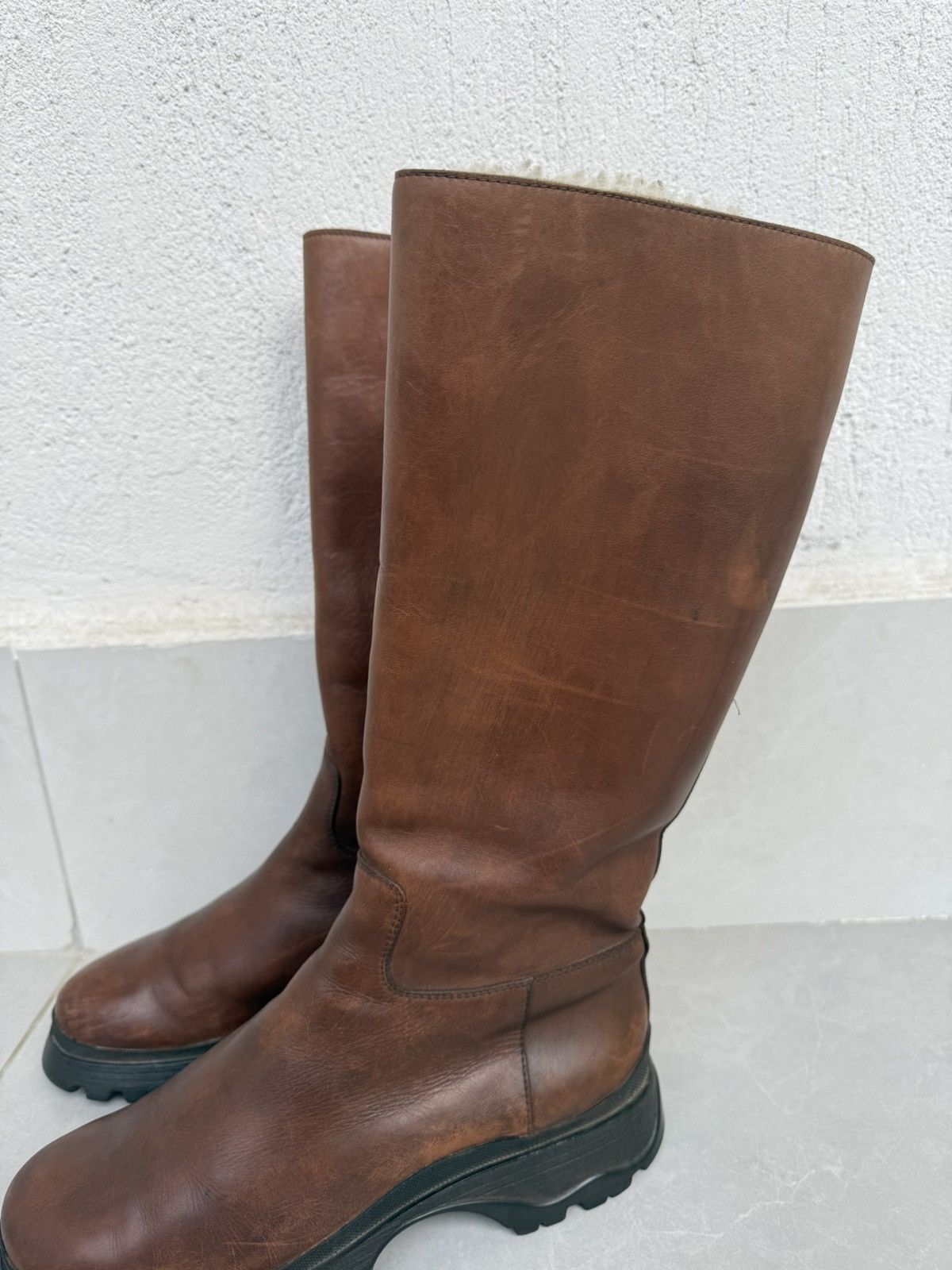 Prada ❤️🔥Rare lug sole boots Size US 8 / IT 38 - 3 Thumbnail