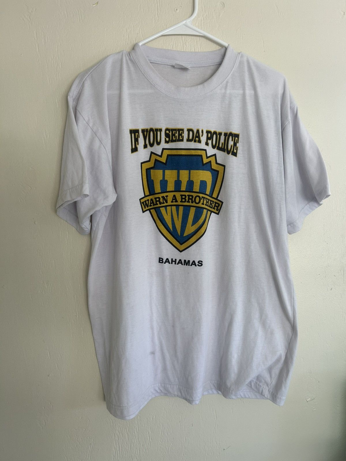 Vintage Vintage If You See Da’ Police Warn A Brother Parody Tshirt Size US XL / EU 56 / 4 - 2 Thumbnail