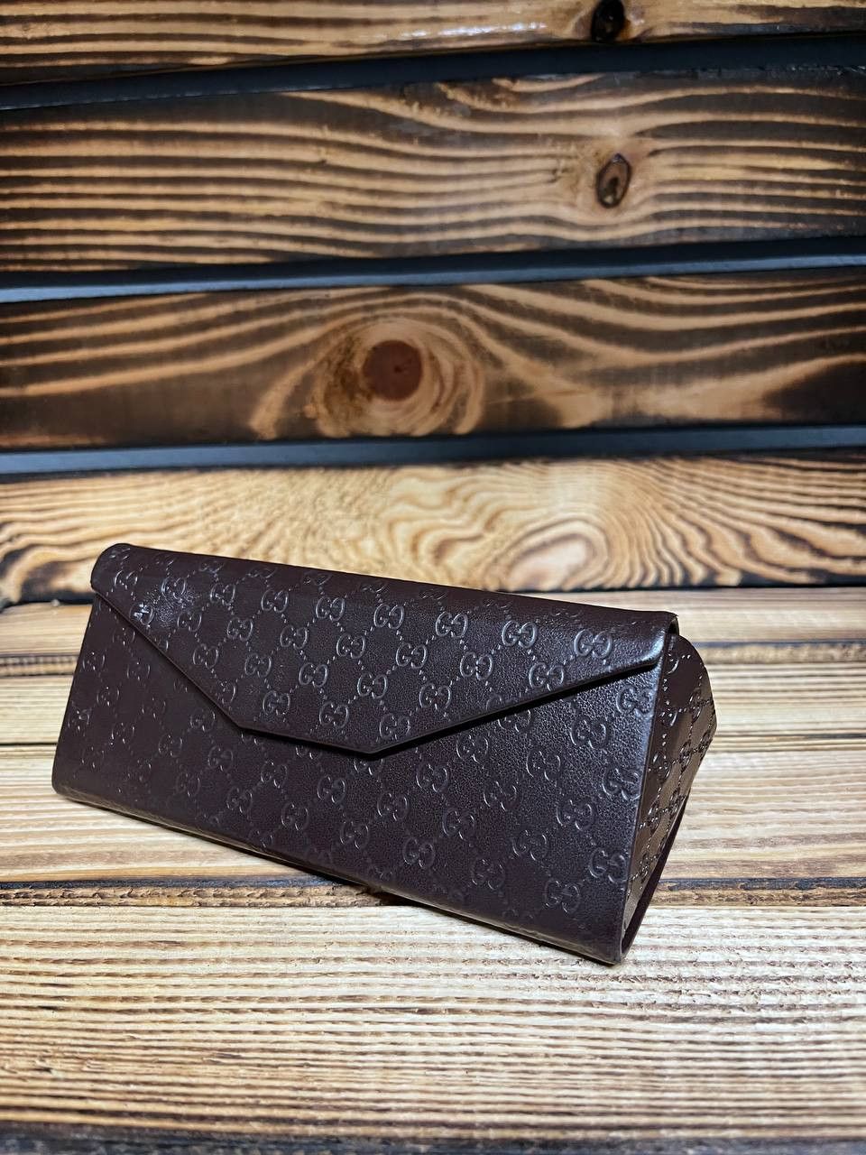 Gucci Gucci Folding Glasses Case Brown Leather Snap Vintage Size ONE SIZE - 6 Thumbnail