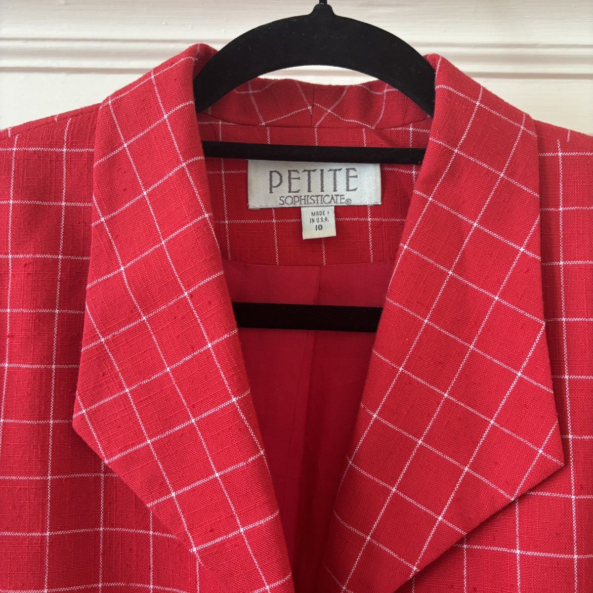 Vintage 90s Vintage Red Cropped Blazer Petite Sophisticates MEDIUM Size L / US 10 / IT 46 - 2 Thumbnail